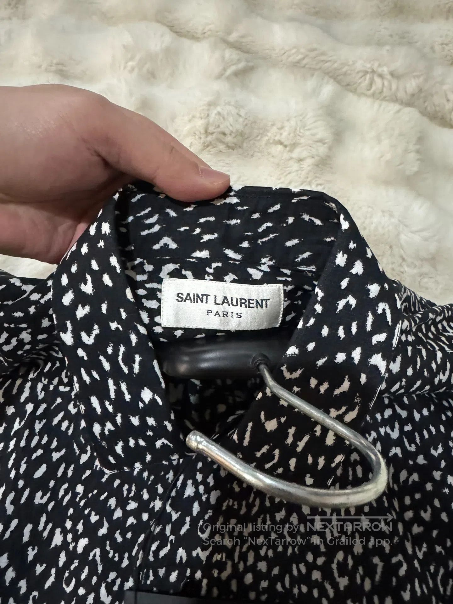 Saint Laurent Paris Saint Laurent Paris Black Leopard Print Shirt| Size XS / US 0-2 / IT 36-38 - 4 Thumbnail