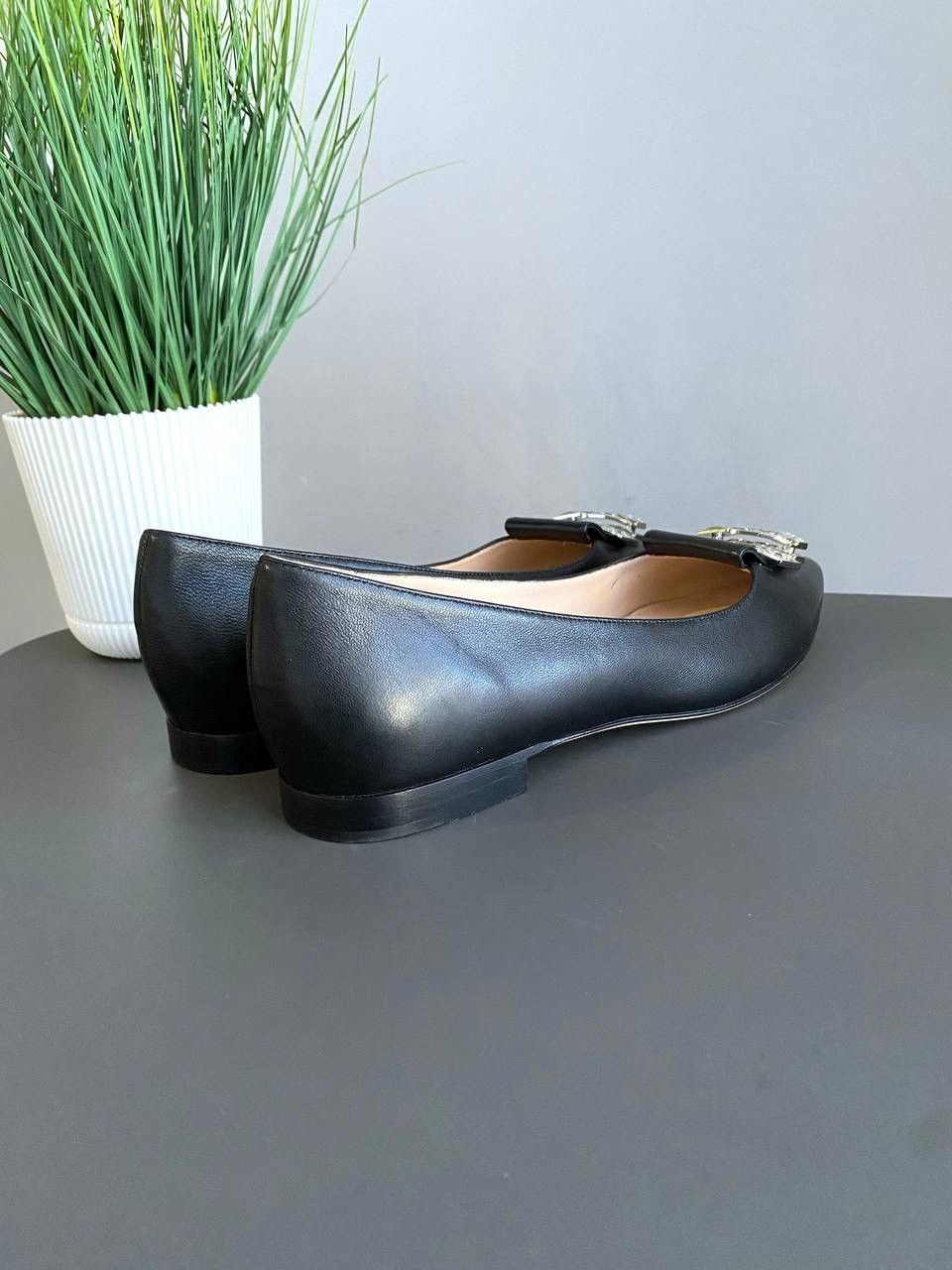 Designer RODO Leather Ballet Flats Lotus Crystal Embellished, 40,5 Size US 9.5 / IT 39.5 - 4 Thumbnail
