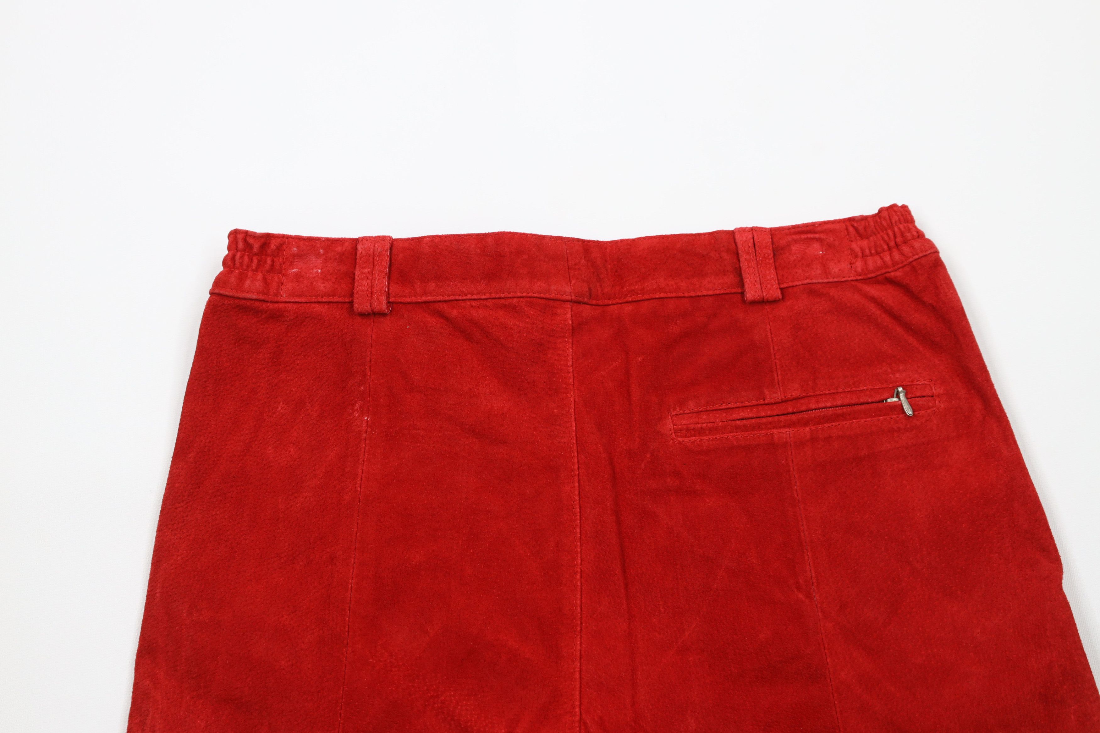 Deadstock Vintage 90s Streetwear Suede Leather Shorts Suit