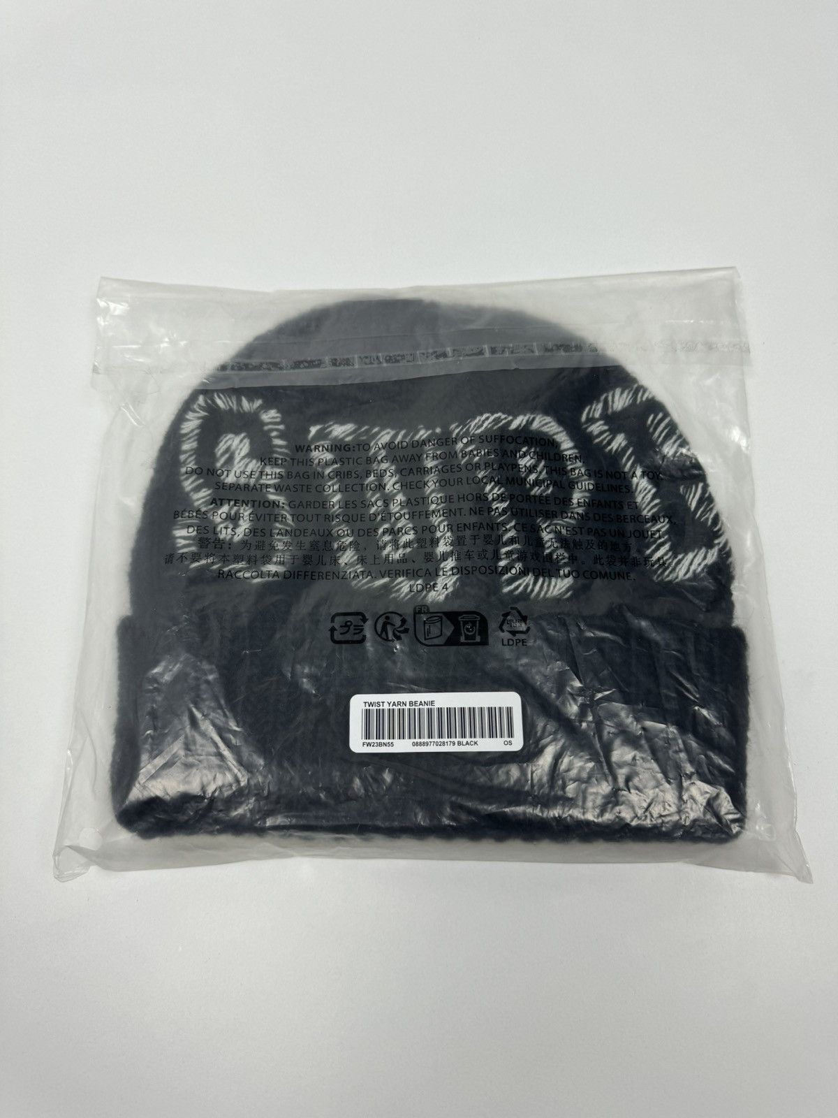 Supreme Supreme Twist Beanie Big Logo Black FW23 Size ONE SIZE - 3 Thumbnail