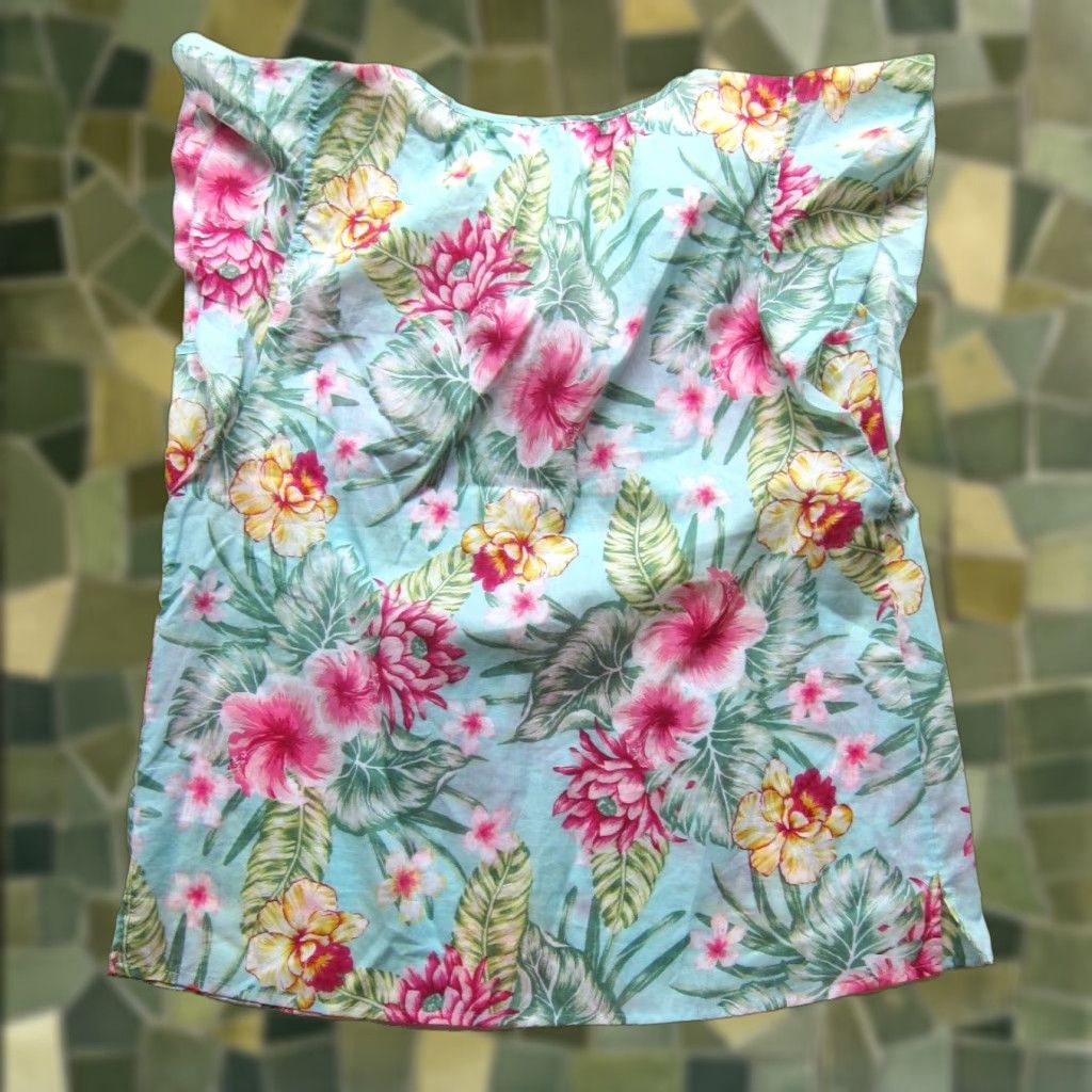 Vintage NWT Land N Sea Cap Sleeve Blouse Floral Pink S Small Women's Cotton 100% V-Neck Short Sleeve Blouse Tunic Regular Size S / US 4 / IT 40 - 1 Thumbnail