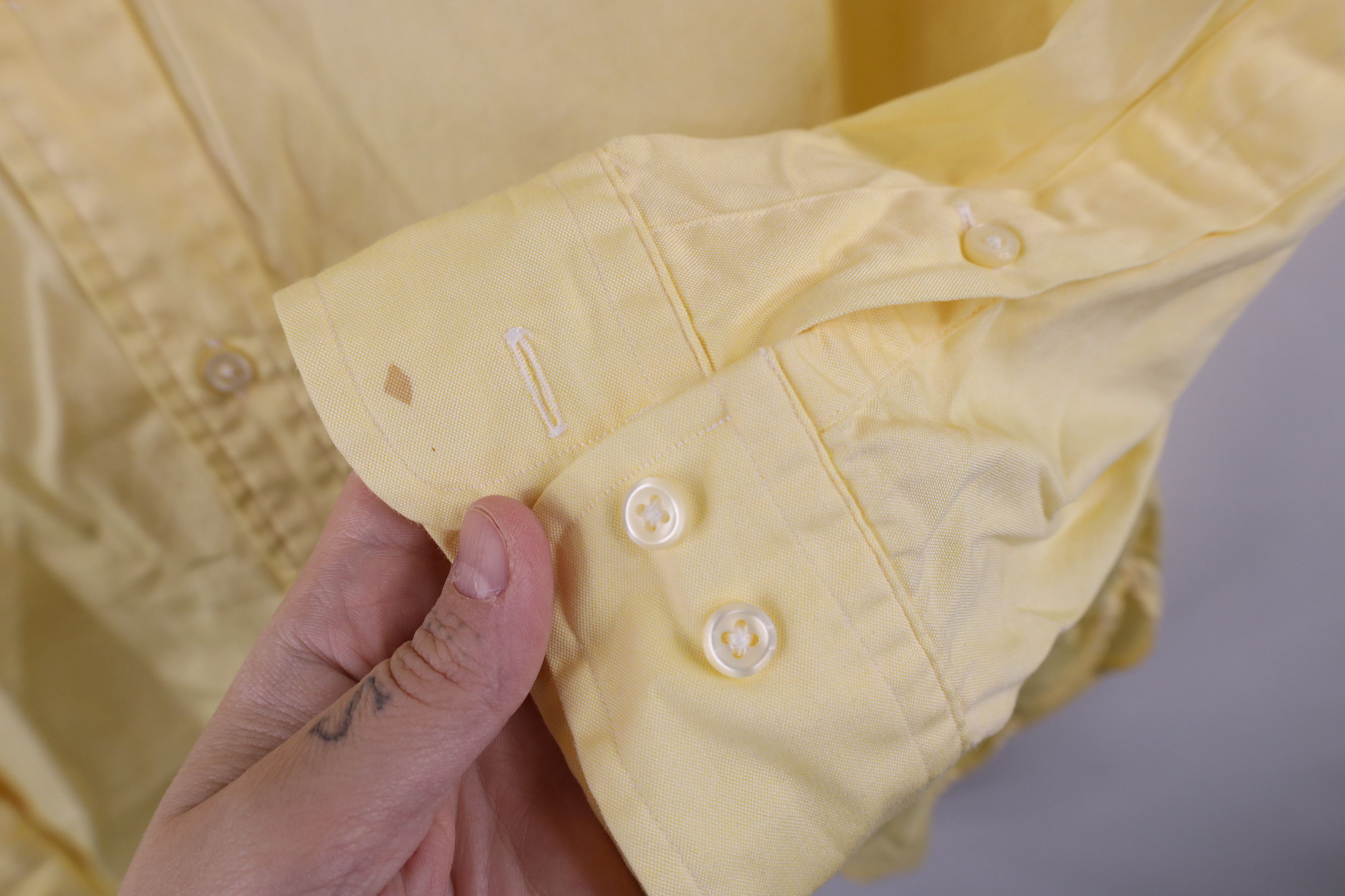 Ralph Lauren × Vintage Vintage Ralph Lauren Faded Collared Button Down Shirt Yellow Size US M / EU 48-50 / 2 - 4 Thumbnail