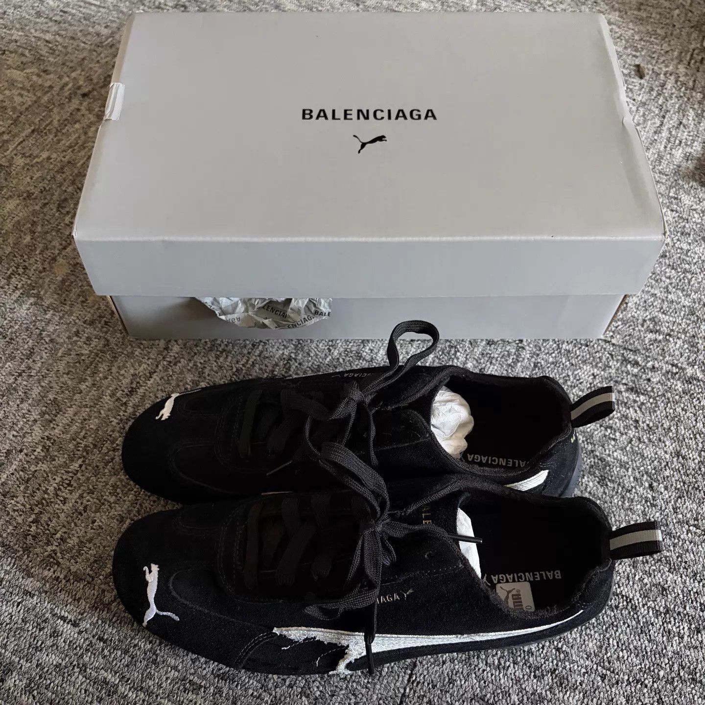 Puma PUMA x Balenciaga Speedcat Black Distressed 42 Size US 9 / EU 42 - 1 Thumbnail