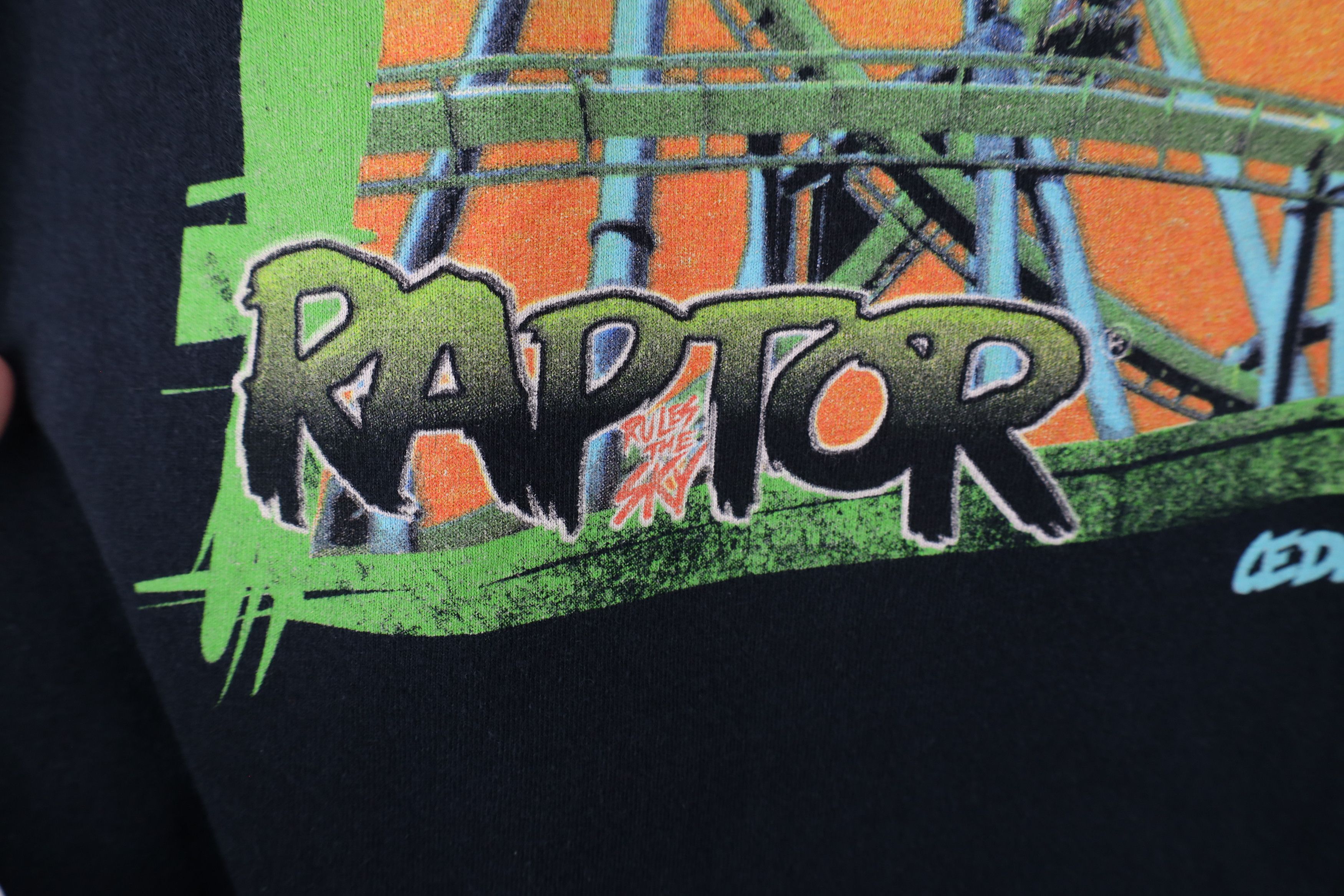 Vintage Vintage Y2K Cedar Point Raptor Roller Coaster T-Shirt Black Size US M / EU 48-50 / 2 - 6 Thumbnail