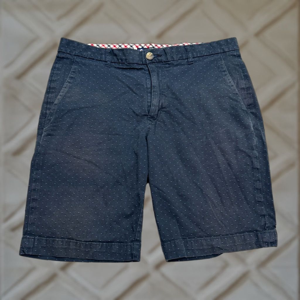 Ben Sherman Ben Sherman Polka Dot Chino Shorts Mens 34 Navy Blue Cotton Flat Front Casual Size US 34 / EU 50 - 1 Thumbnail