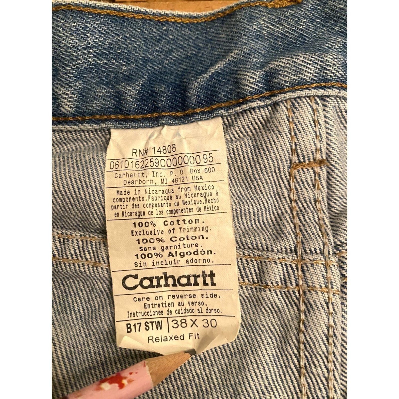 Carhartt VINTAGE Carhartt Jeans Work 5-Pocket Denim Blue 38X30 Regular Men’s Size US 38 / EU 54 - 6 Thumbnail
