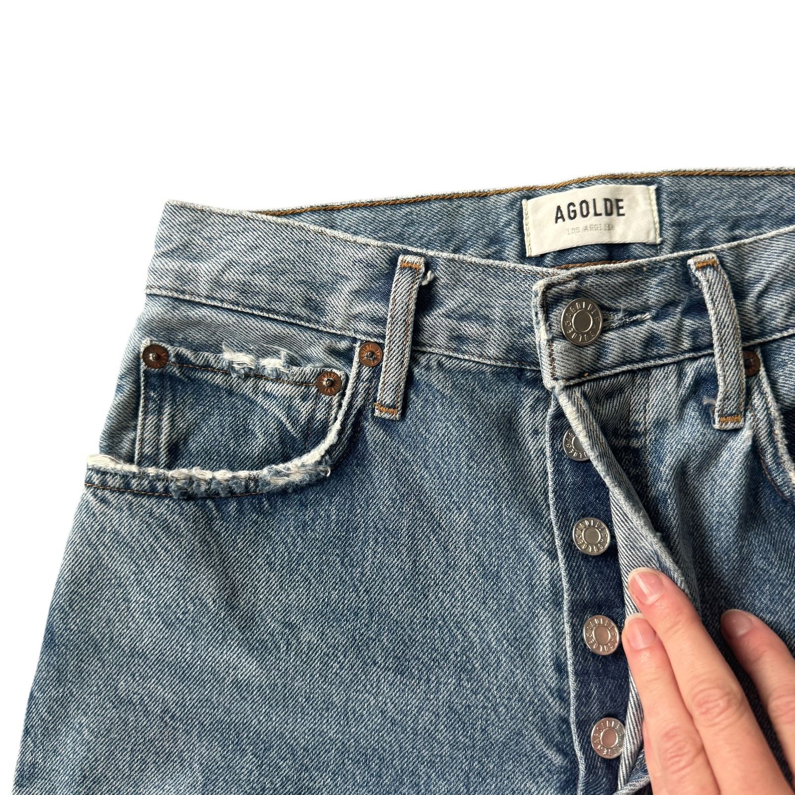 Agolde AGOLDE 90s Pinch Waist Jean Lineup Wash Size 24" / US 00 / IT 34 - 5 Thumbnail