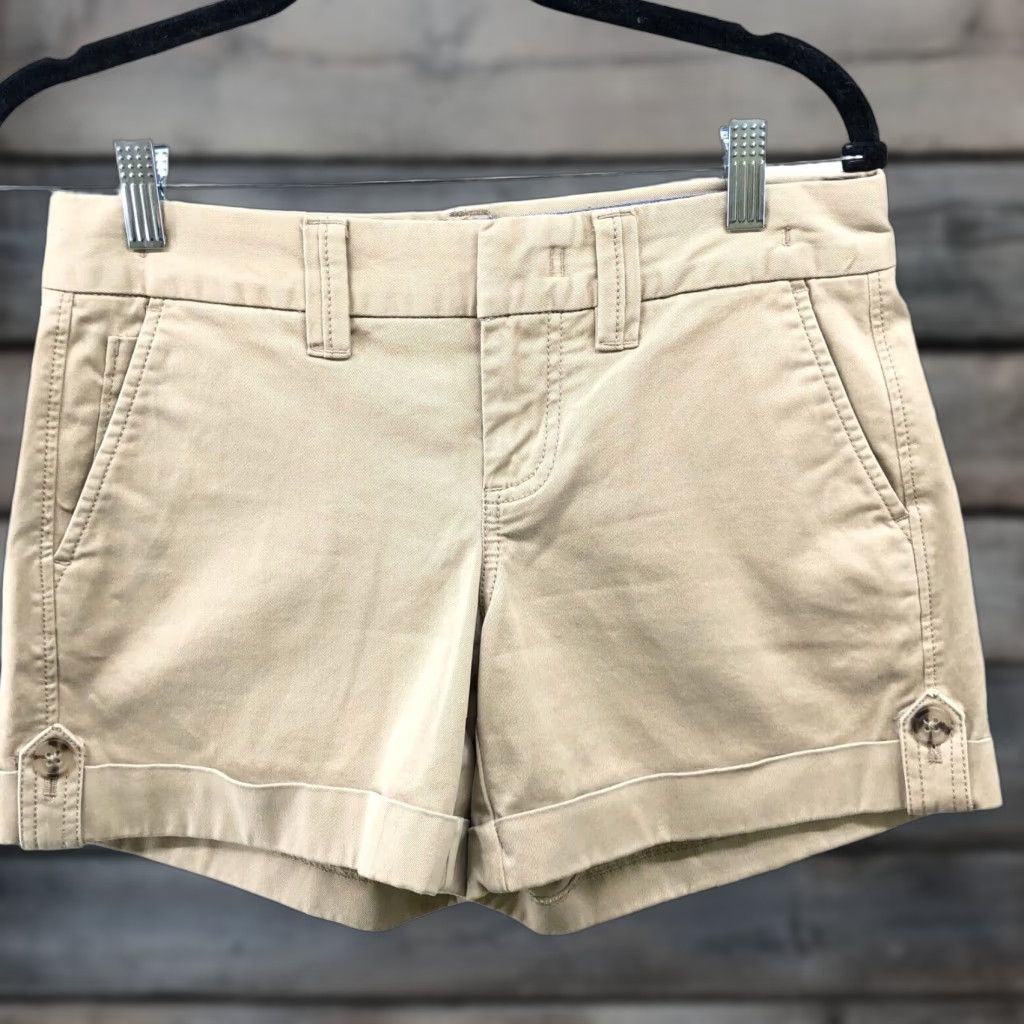 Banana Republic VINTAGE Banana Republic Women's Chino Shorts Size 0 Stretch Khaki Beige Spring Summer Size 25" / US 0 / IT 36 - 1 Thumbnail
