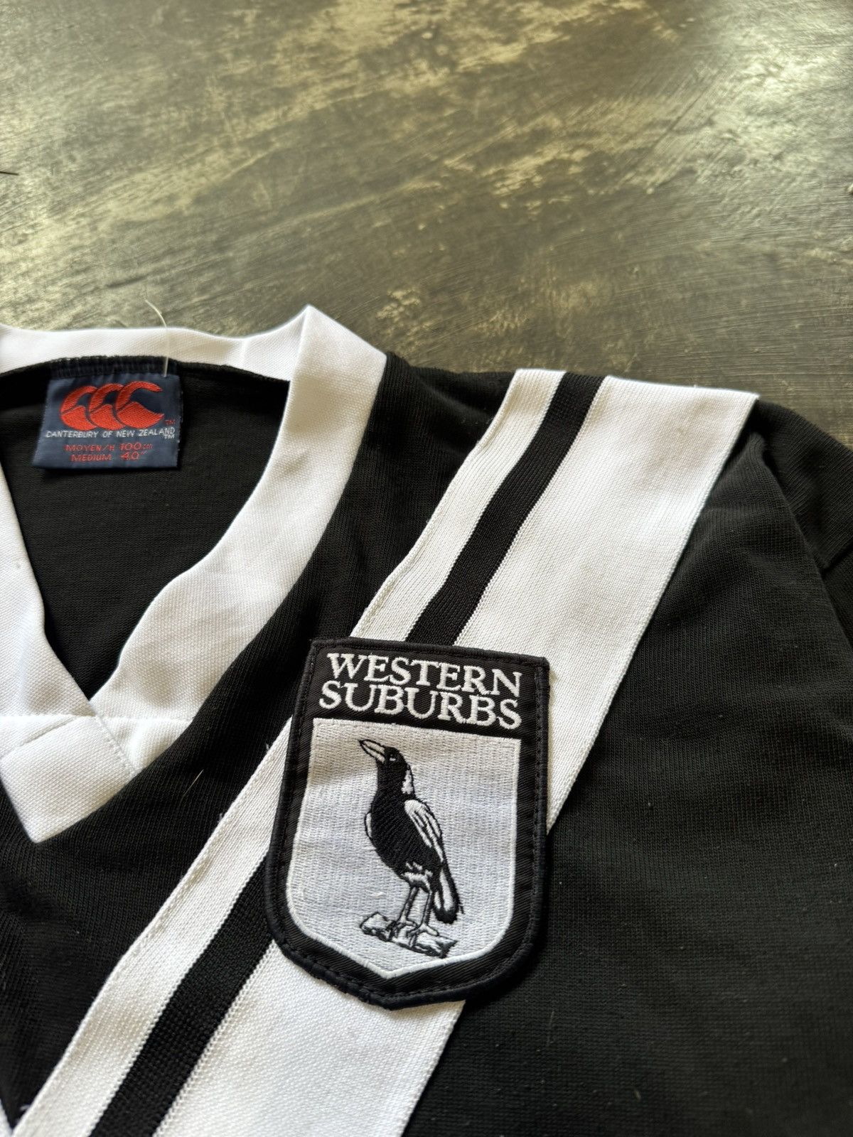Canterbury of New Zealand 1992 WESTERN SUBURBS MAGPIES RUGBY BY CANTERBURY SHIRT Size US M / EU 48-50 / 2 - 3 Thumbnail
