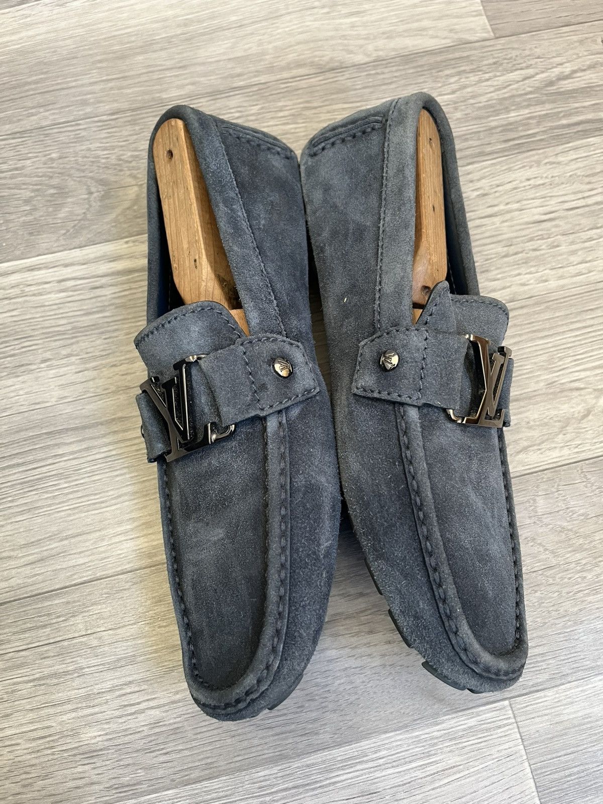 Louis Vuitton Louis Vuitton montcarlo blue suede loafers Size US 8 / EU 41 - 10 Thumbnail