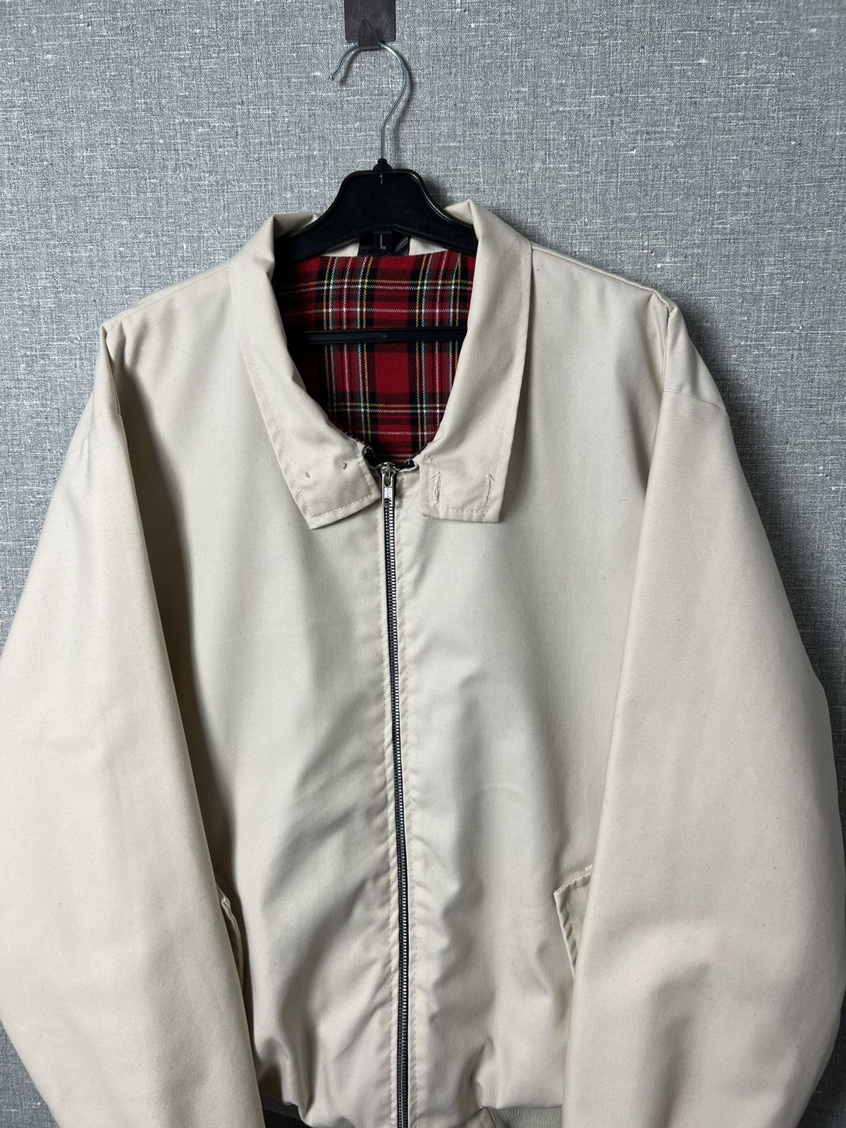 New England Outerwear Vintage England Plaid Lined Collared Bomber Jacket in Beige Size US L / EU 52-54 / 3 - 3 Thumbnail