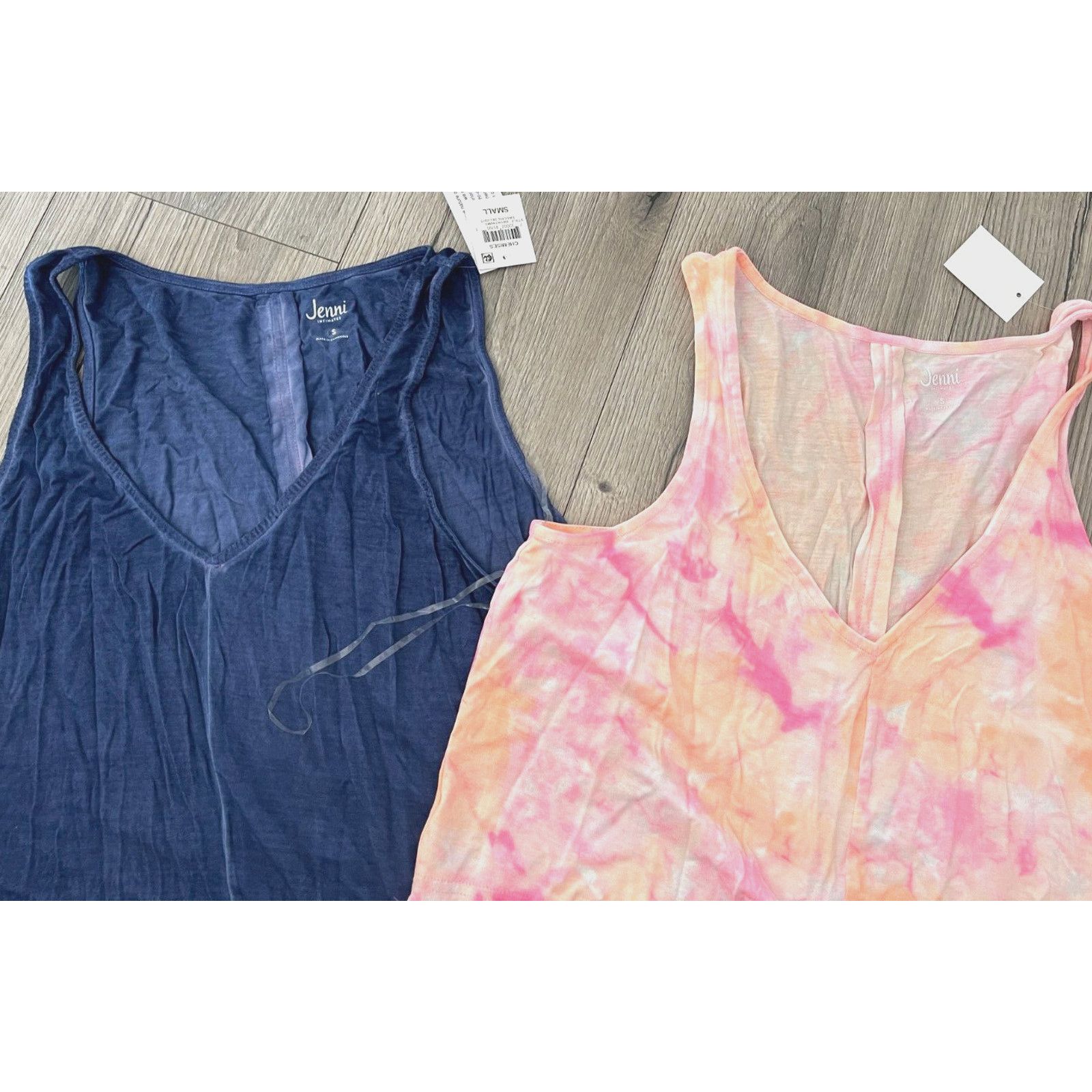 Other JENNI Washed Tank Chemise Nightgown LOT 2 Tie Dye SMALL $73 Size ONE SIZE - 6 Thumbnail