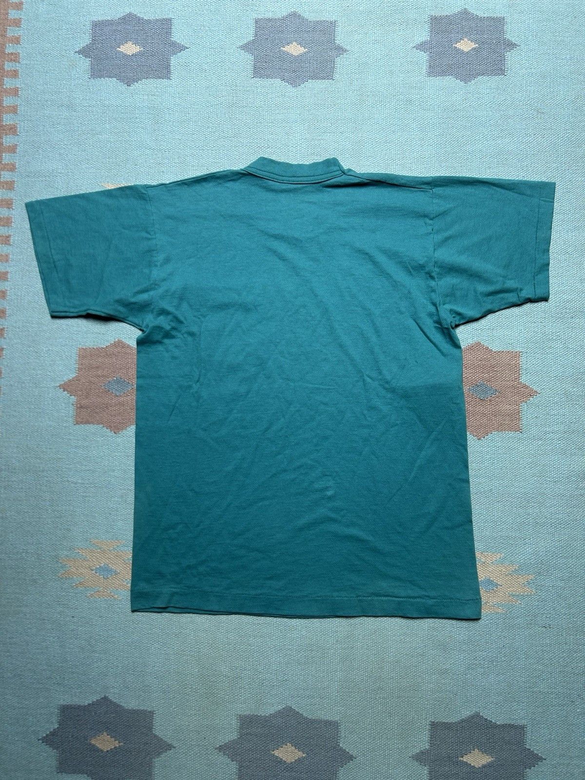 Vintage 80s pocket t shirt BVD turquoise blank single stitch cotto L Size US L / EU 52-54 / 3 - 7 Thumbnail