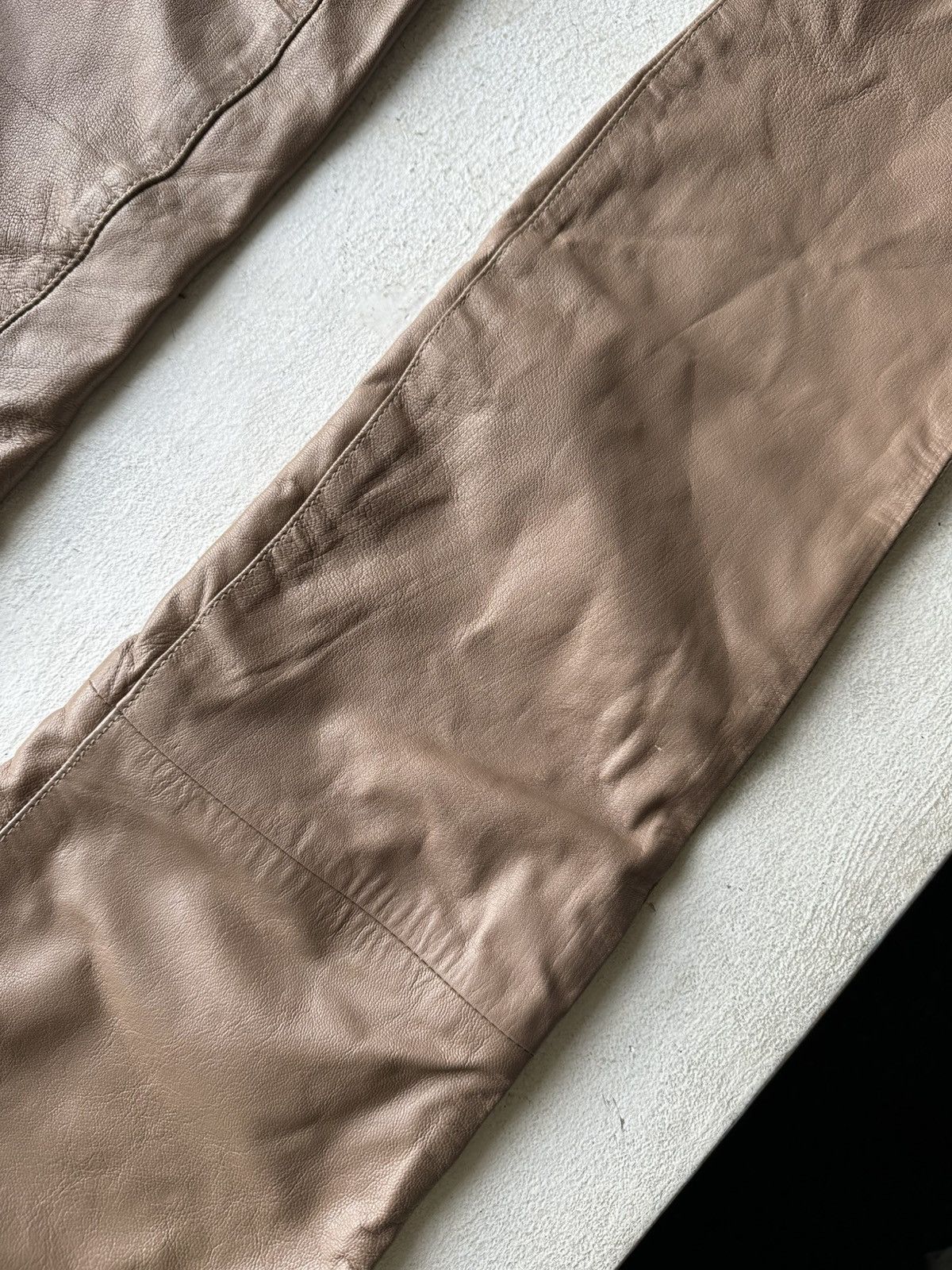 Leather × Vintage 🚨Vintage leather pants motorcycles BROWN LUXURY Y2K Size 25" / US 0 / IT 36 - 8 Thumbnail