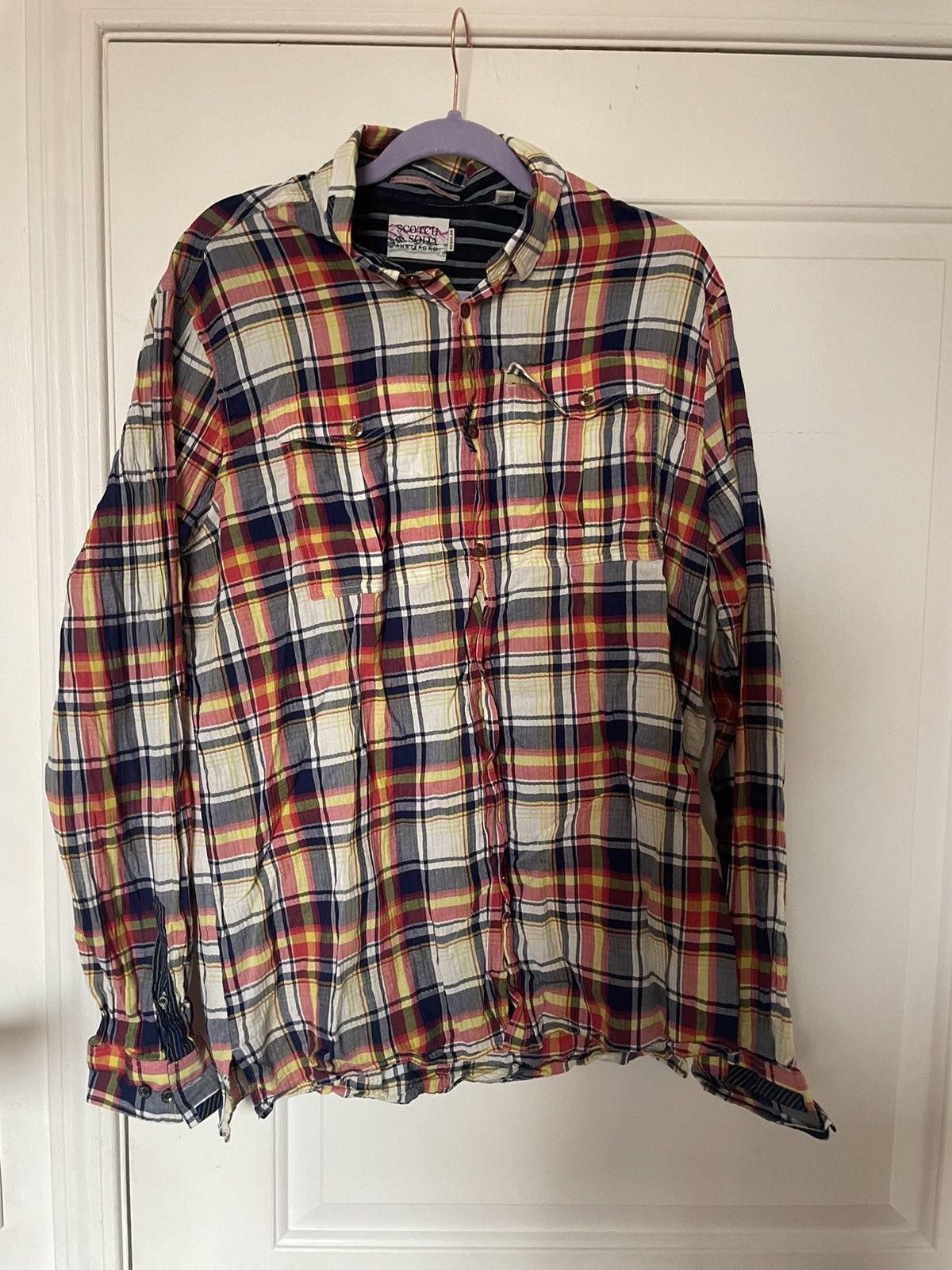 Scotch & Soda Scotch and Soda linen blend pattern long sleeve dress shirt Size US XL / EU 56 / 4 - 1 Thumbnail