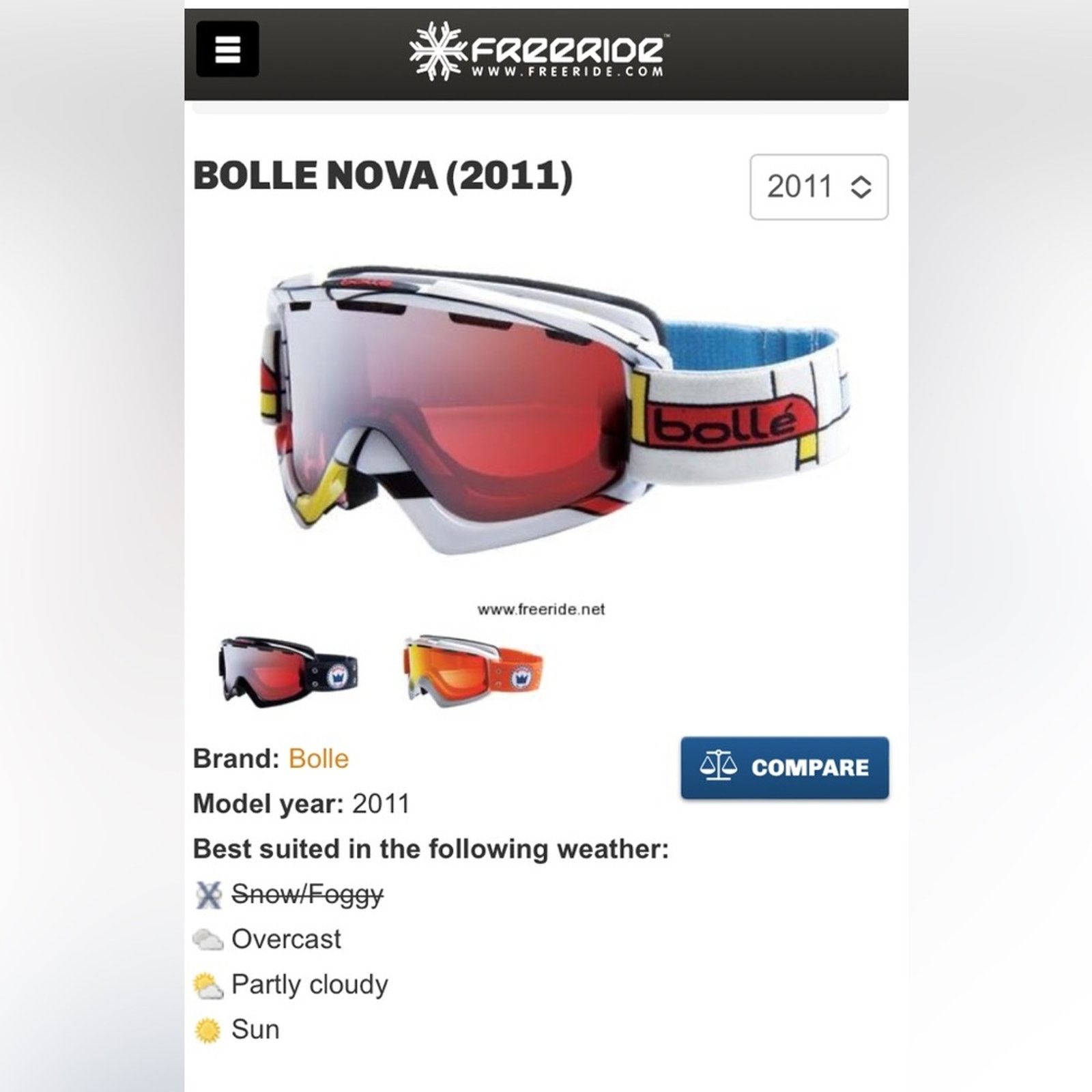 Bolle BOLLÉ ski goggles Quasar Nova, vintage 2011 Size ONE SIZE - 10 Thumbnail