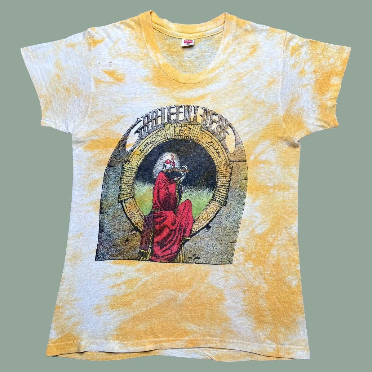 image of Band Tees x Grateful Dead Vintage 1970S Grateful Dead Blues For Allah Band T-Shirt in Yellow (Size 