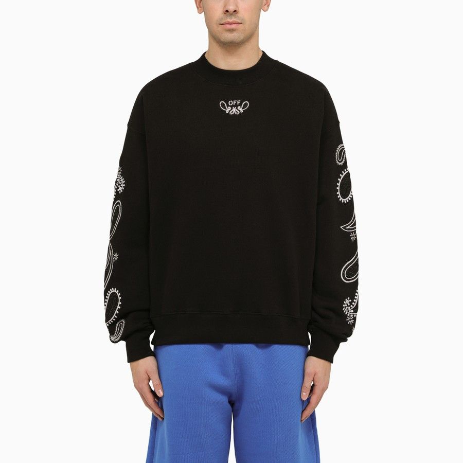 image of Off White O1D2Blof0424 Logo Sweatshirts In Black, Men's (Size Medium)