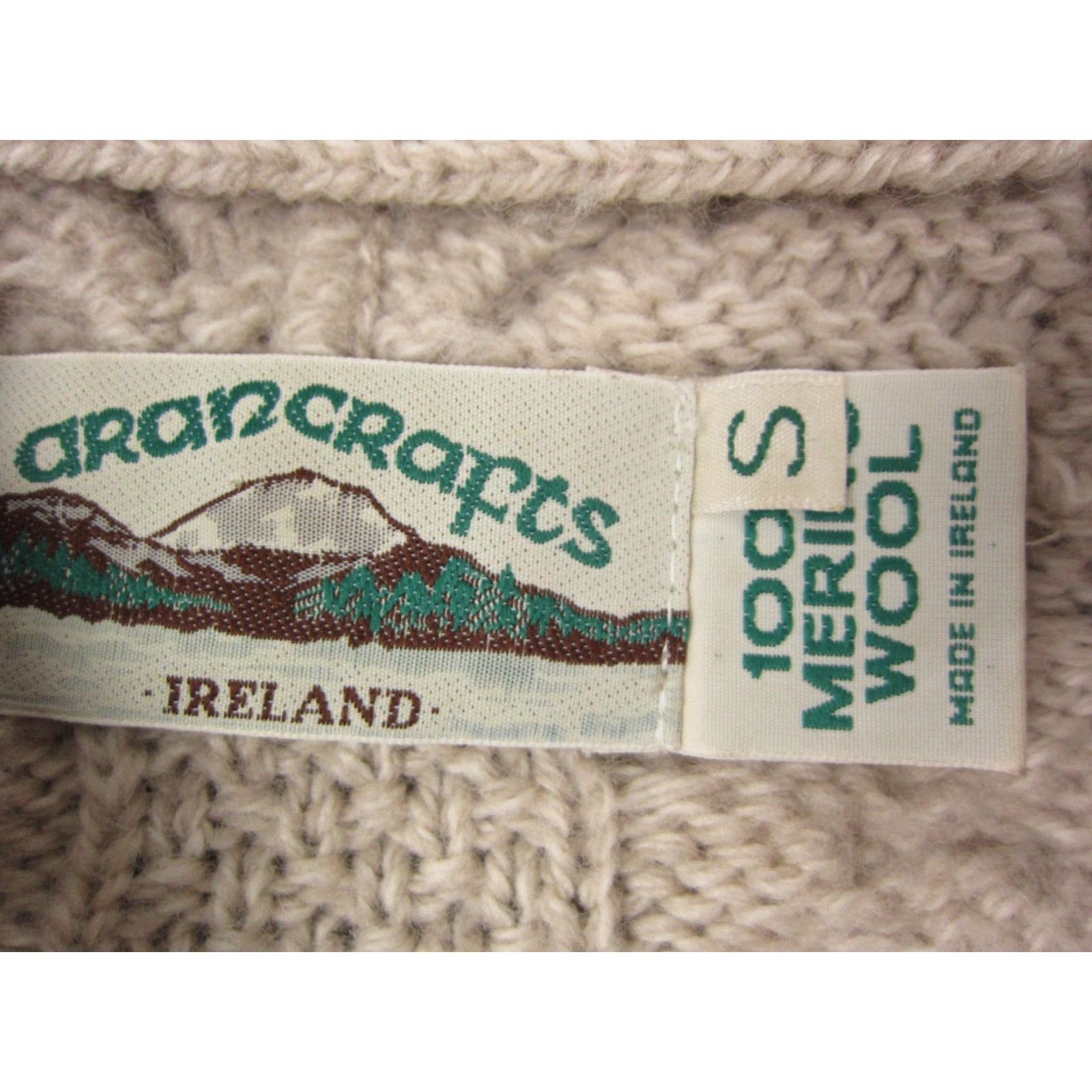 Vintage VINTAGE Aran Crafts Sweater Cardigan Womens Small S Beige Wool Full Zip 100% Knit 90s Size S / US 4 / IT 40 - 4 Thumbnail