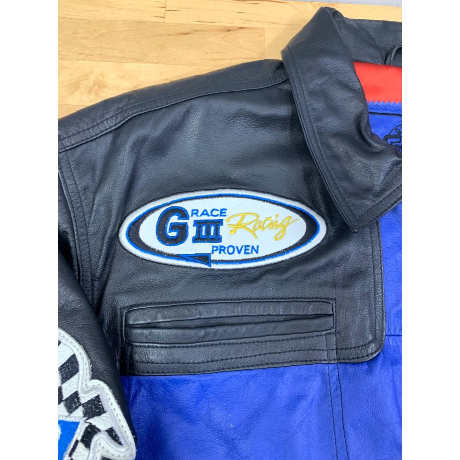 G-III VINTAGE G-III Leather Team Nascar Jacket Mens XL Black Full Zip Size US XL / EU 56 / 4 - 3 Thumbnail
