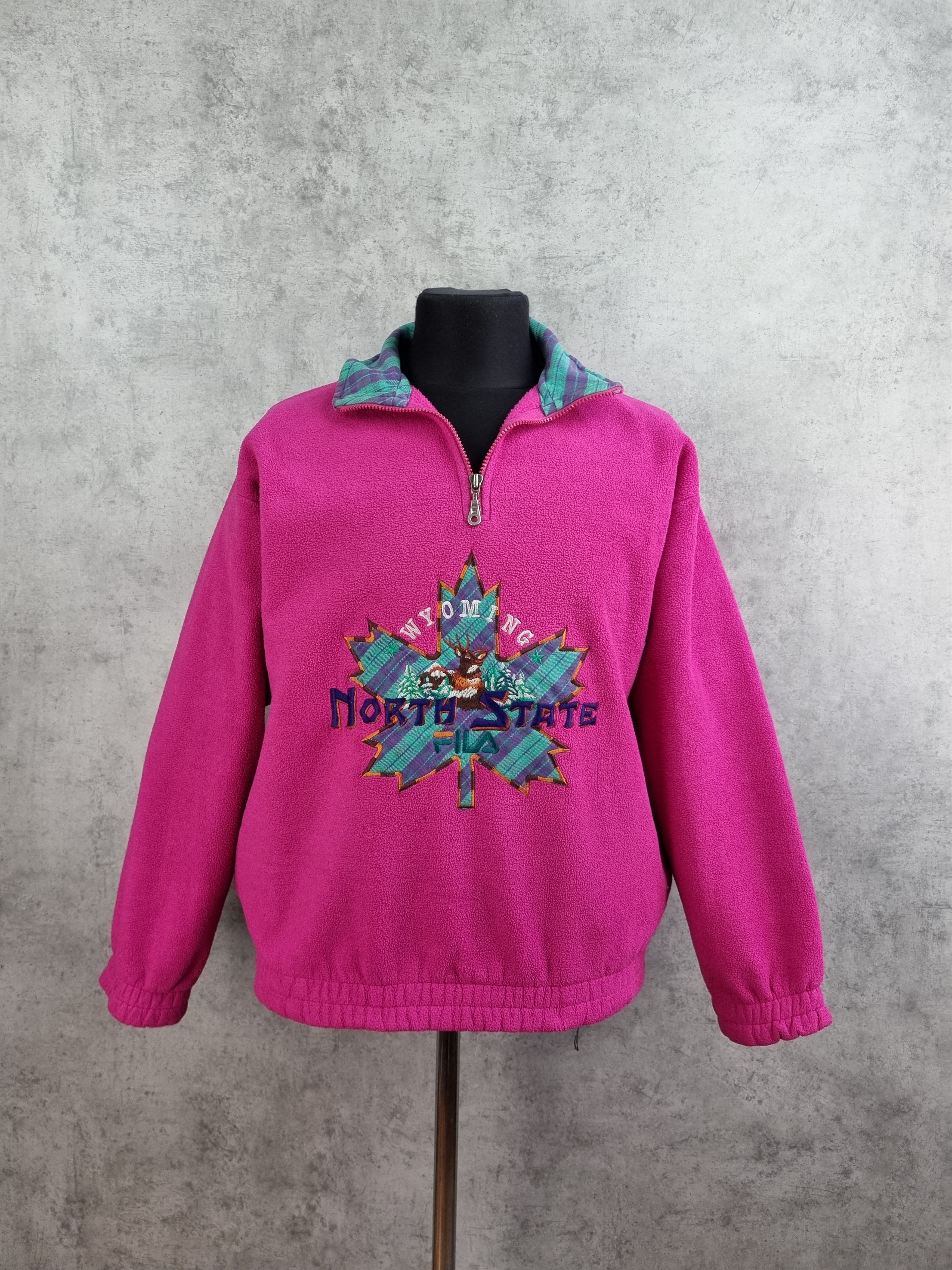Fila × Vintage Rare 80s FILA Wyoming Embroidered Logo Fleece Pullover Size US L / EU 52-54 / 3 - 1 Thumbnail