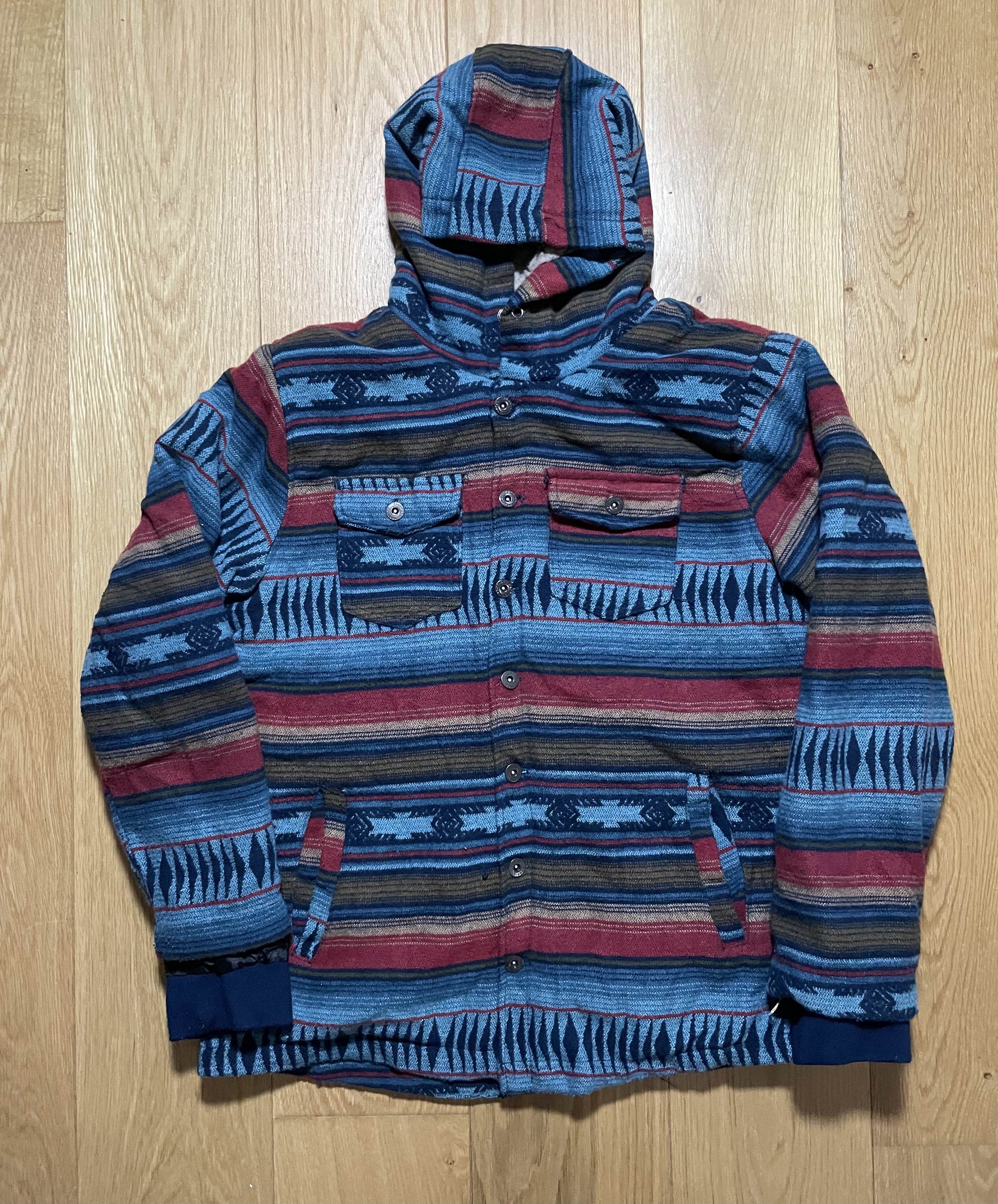 Vintage Prodigy Aztec Hooded Jacket Blue Southwestern Size US L / EU 52-54 / 3 - 1 Thumbnail