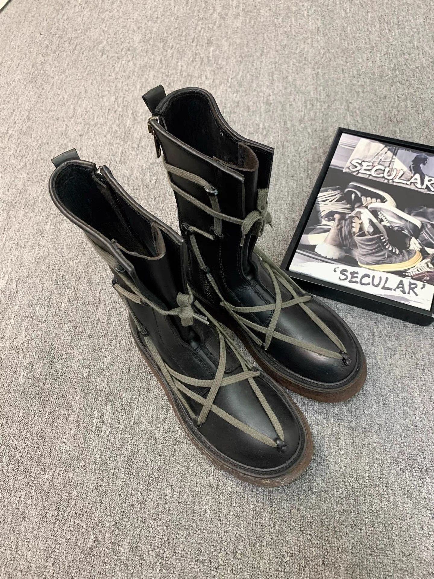 Rick Owens Rick Owens FW17 Runway Crepe Sole Pentagram Boots K34 Size US 6 / EU 39 - 2 Thumbnail