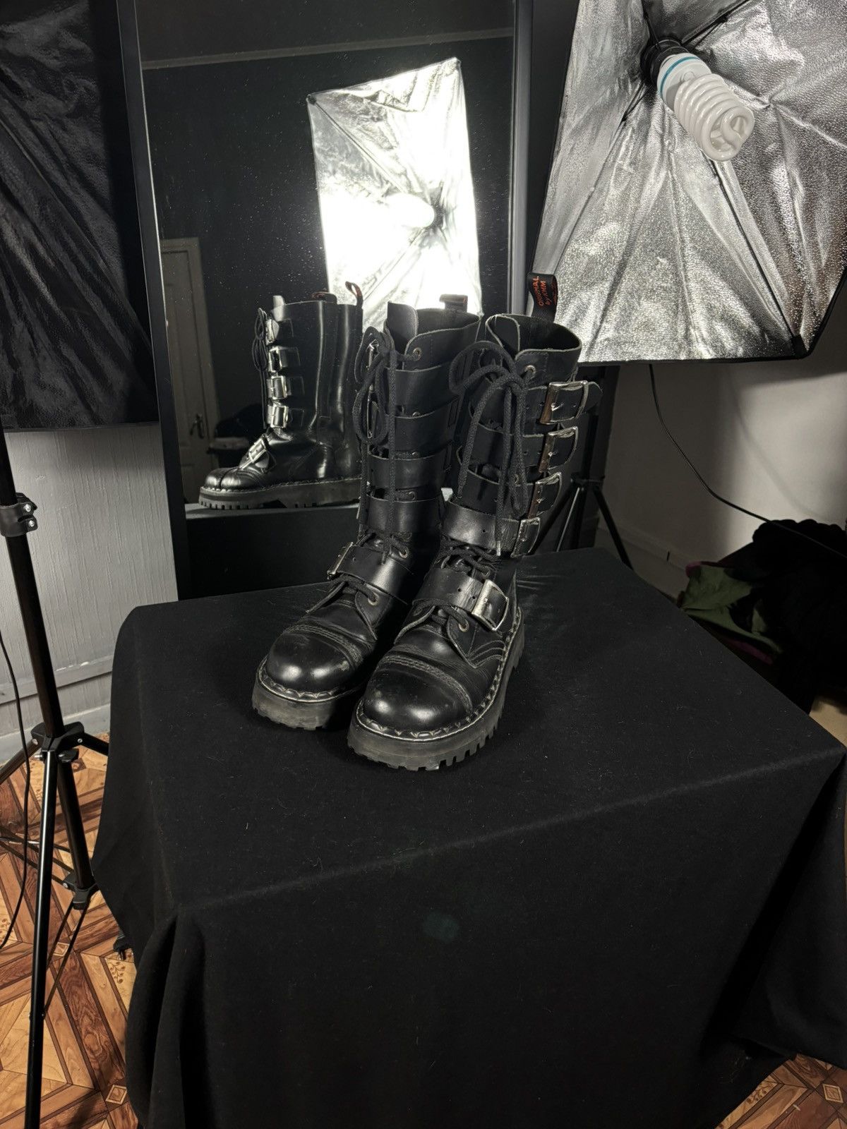 Vintage Combat boots Steel toe, Demonia style Size US 6.5 / EU 39-40 - 2 Thumbnail