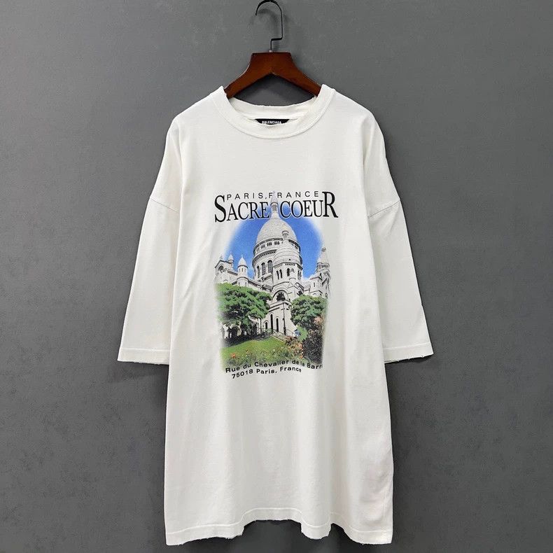 Balenciaga Balenciaga White short-sleeved T-shirt for destroying old Size US XS / EU 42 / 0 - 1 Thumbnail