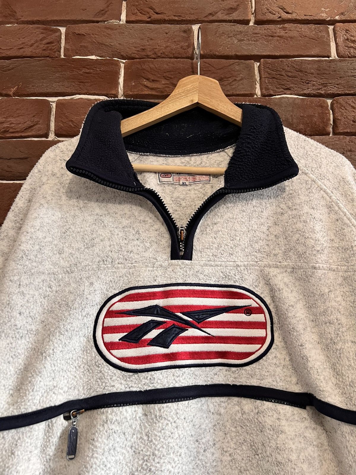 Reebok 90s Reebok Sherpa Quarter Zip Fleece Big Logo Y2K Crewneck Size US XL / EU 56 / 4 - 3 Thumbnail