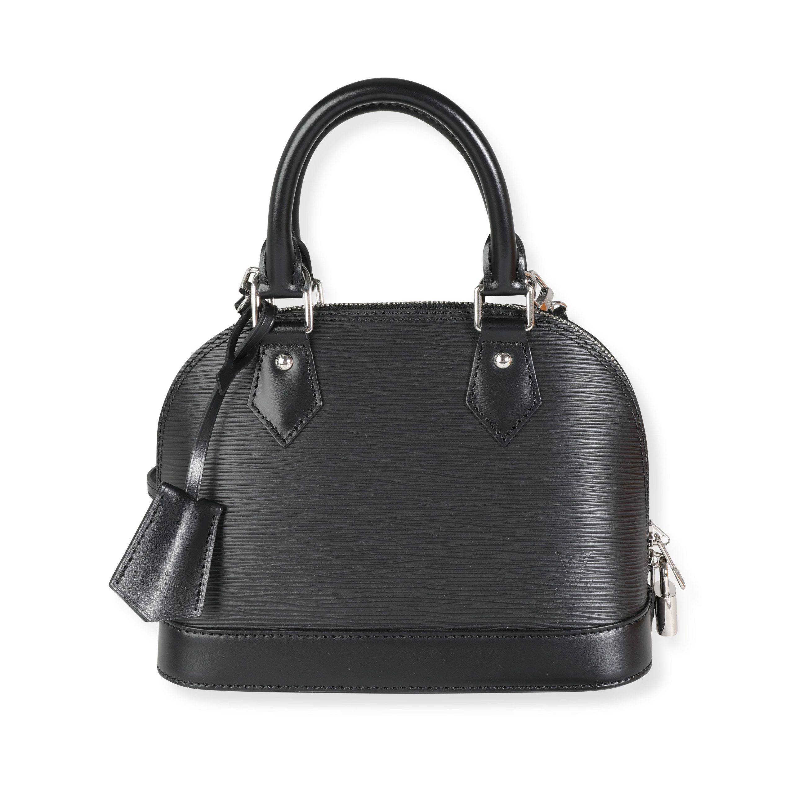 image of Louis Vuitton Noir Epi Leather Alma Bb in Black, Women's