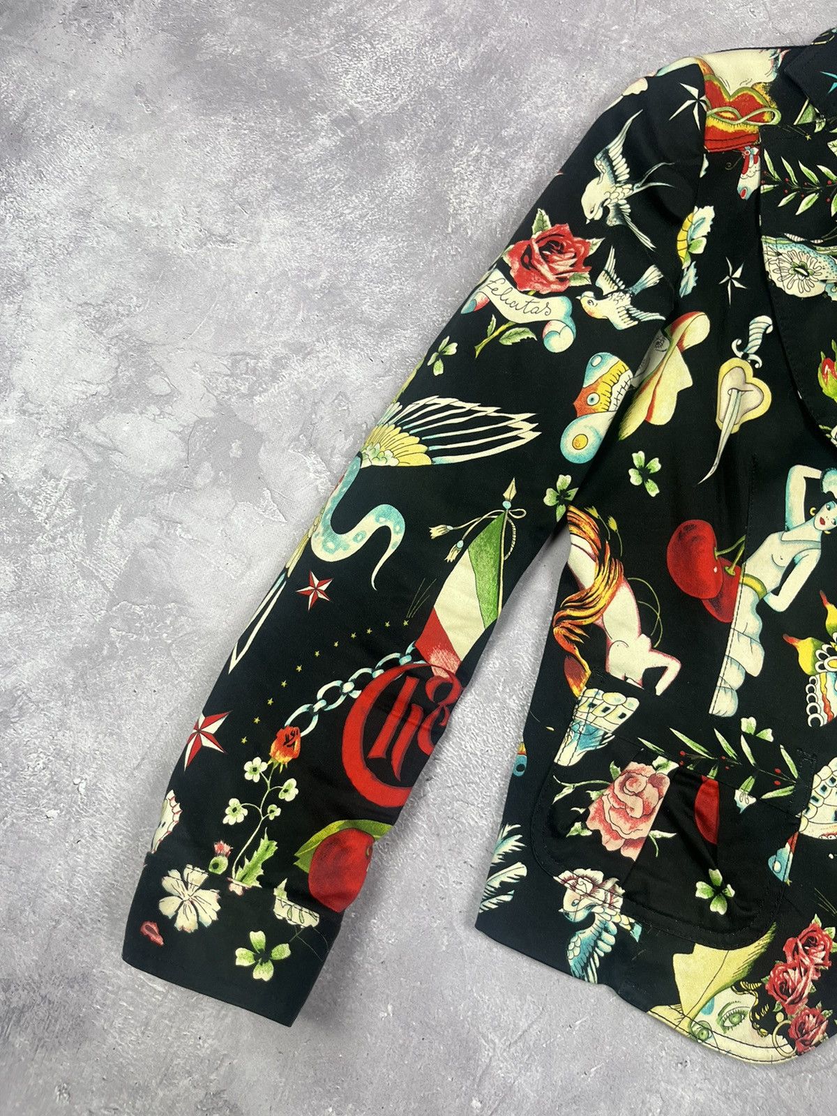 Moschino Rare Moschino Graphic Printed Single Breasted Blazer vintage Size L / US 10 / IT 46 - 3 Thumbnail