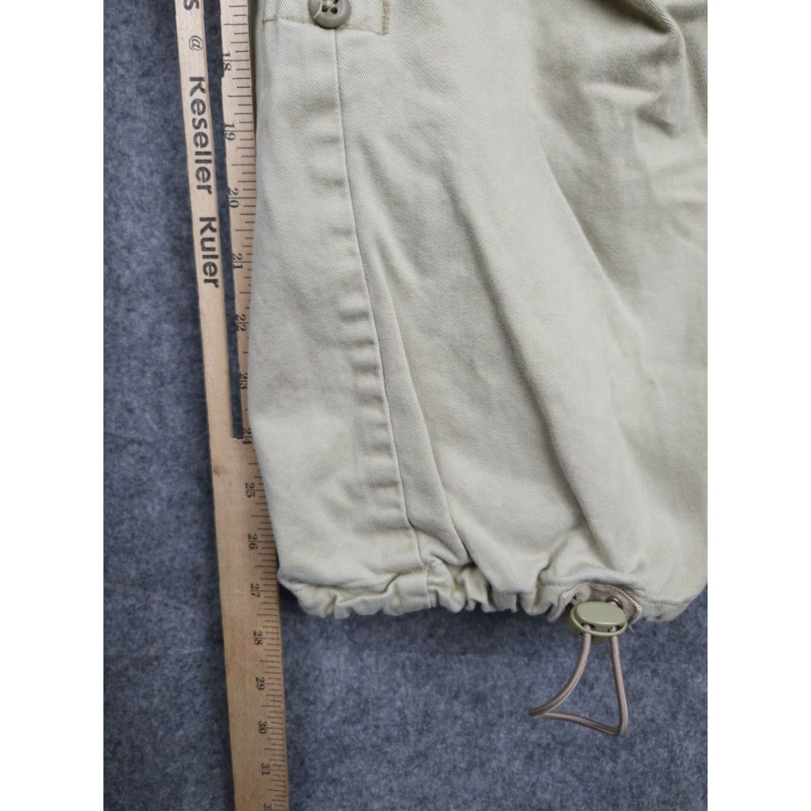 Gap VINTAGE GAP Parachute Pants Mens Small Beige Cargo Ankle Tie Rave Y2K Cotton Size US 29 - 7 Thumbnail