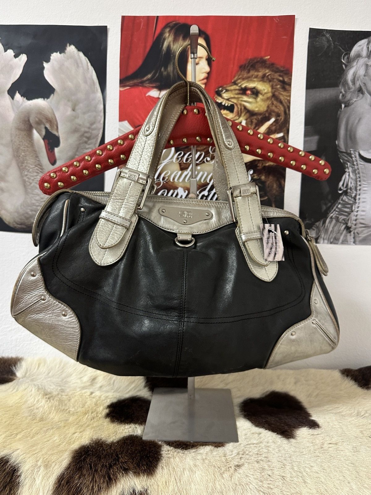 Sonia Rykiel Sonia Rykiel vintage leather black and metal tote bag Size ONE SIZE - 1 Thumbnail