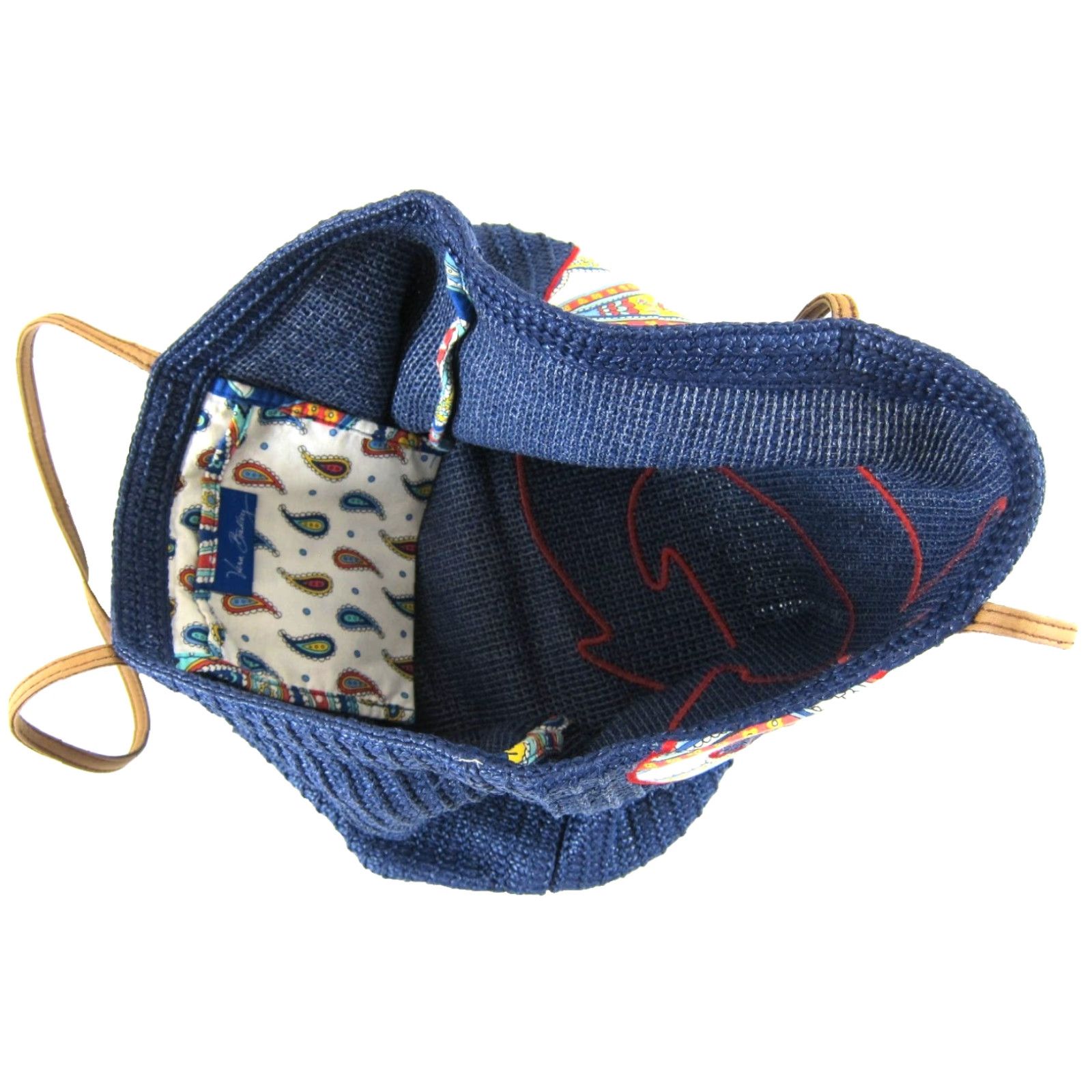 Vera Bradley Vera Bradley Blue Red Yellow Paisley Floral Anchor Shopping Tote Beach Bag Purse Size ONE SIZE - 4 Thumbnail