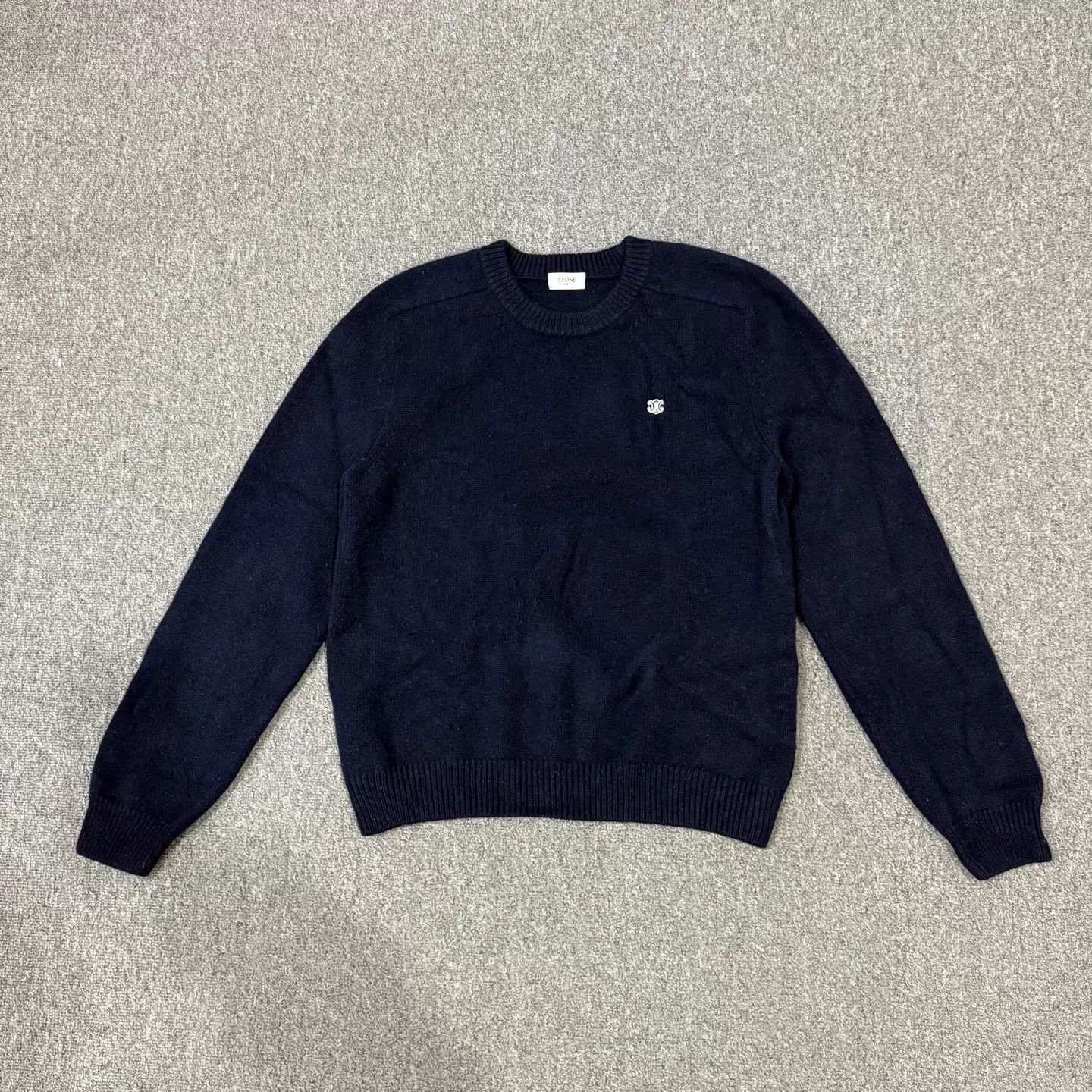 Celine Blue Long Sleeve Knit Sweater Size L Size US L / EU 52-54 / 3 - 1 Thumbnail