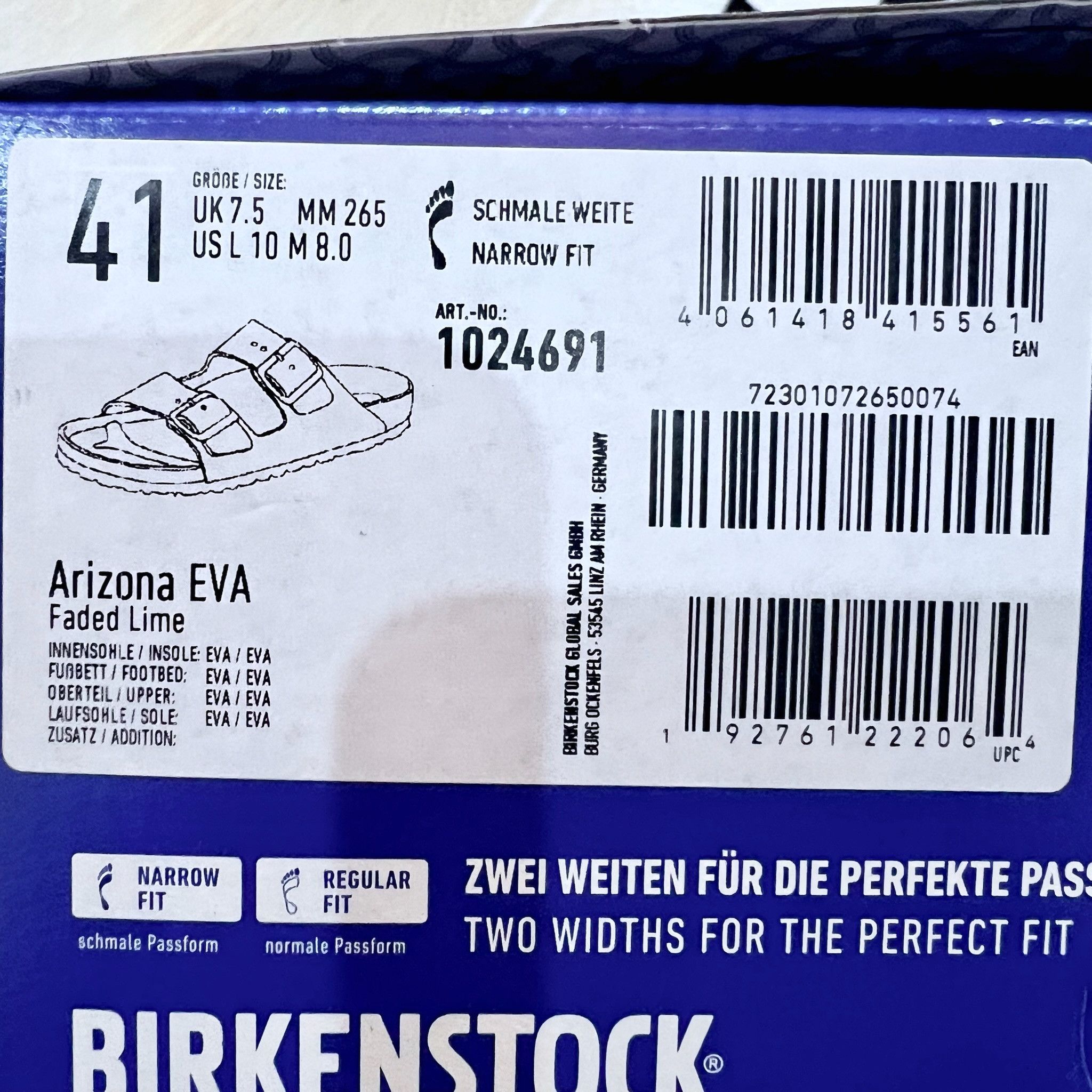 Birkenstock Birkenstock Arizona EVA Rubber Strap Sandal - Faded Lime. Size US 11 / IT 41 - 8 Thumbnail