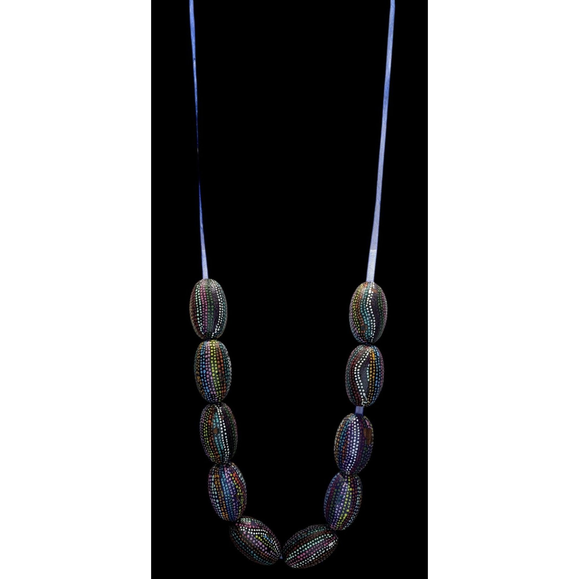 Handmade Handmade Nature Themed Necklace With Rainbow Painted Seeds & Size ONE SIZE - 4 Thumbnail