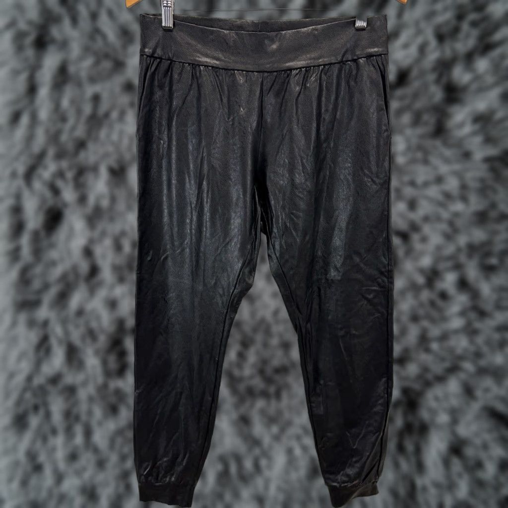 Commando Commando Women's Pants Joggers Faux Leather Size L Black Size 36" / US 14 / IT 50 - 1 Thumbnail