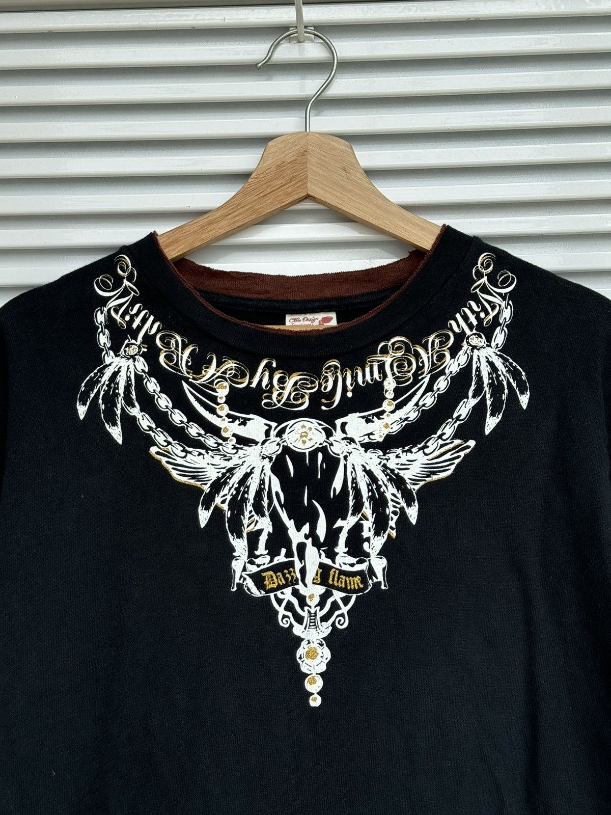 Japanese Brand Oblo Design Chrome Punk Riot Hearts Poem Longsleeve Size US L / EU 52-54 / 3 - 3 Thumbnail
