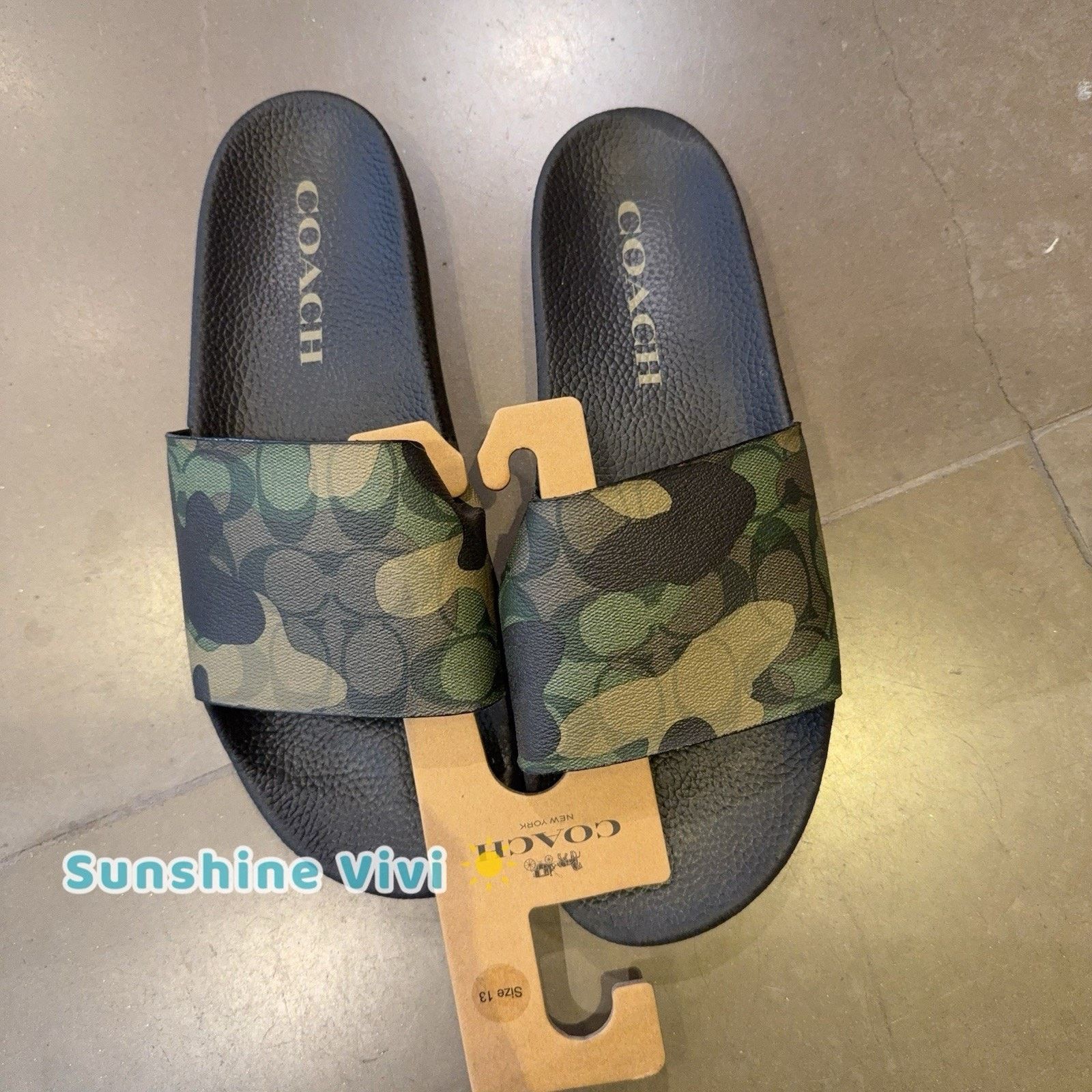Coach NWT Coach Men's Slide In Camo Print Gunmetal/Green CO109 Size US 13 / EU 46 - 4 Thumbnail