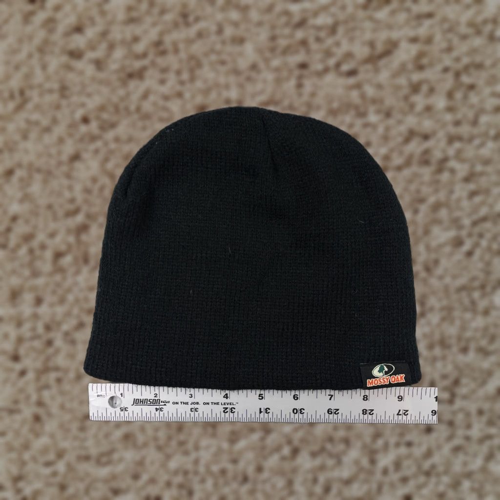 Vintage VINTAGE Mossy Oak Beanie Toque Mens One Size Black Knit 100% Acrylic Hunt Fish Camp Hat/Cap Beanie Mens One Size Black Mossy Oak Fish Hunt Camp 1990s Size ONE SIZE - 1 Thumbnail