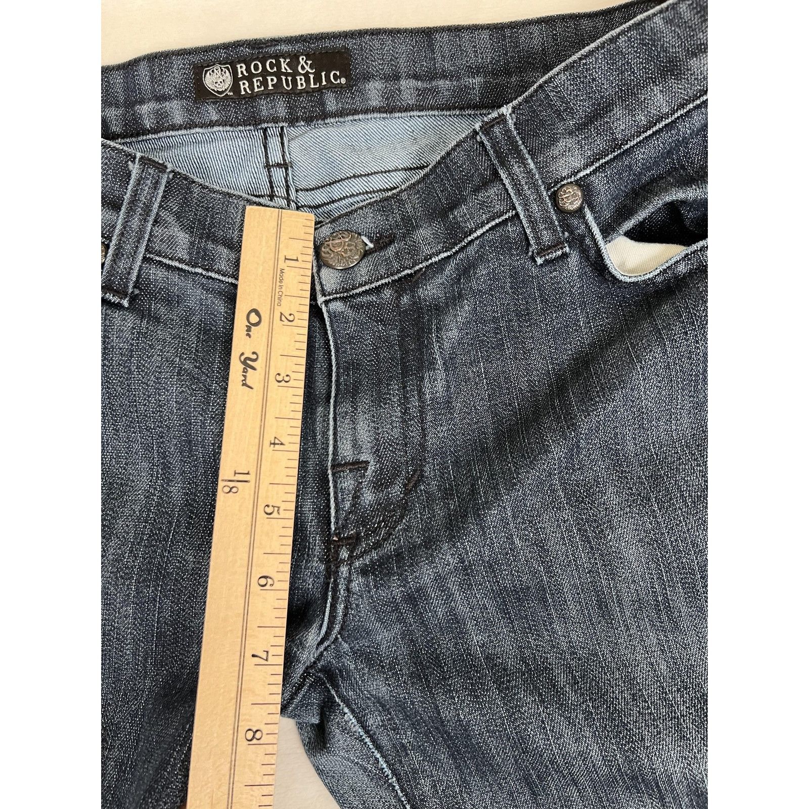 Rock & Republic Rock & Republic Jeans Womens 27 Dark Wash Bootcut Embellishe Size 27" / US 4 / IT 40 - 6 Thumbnail