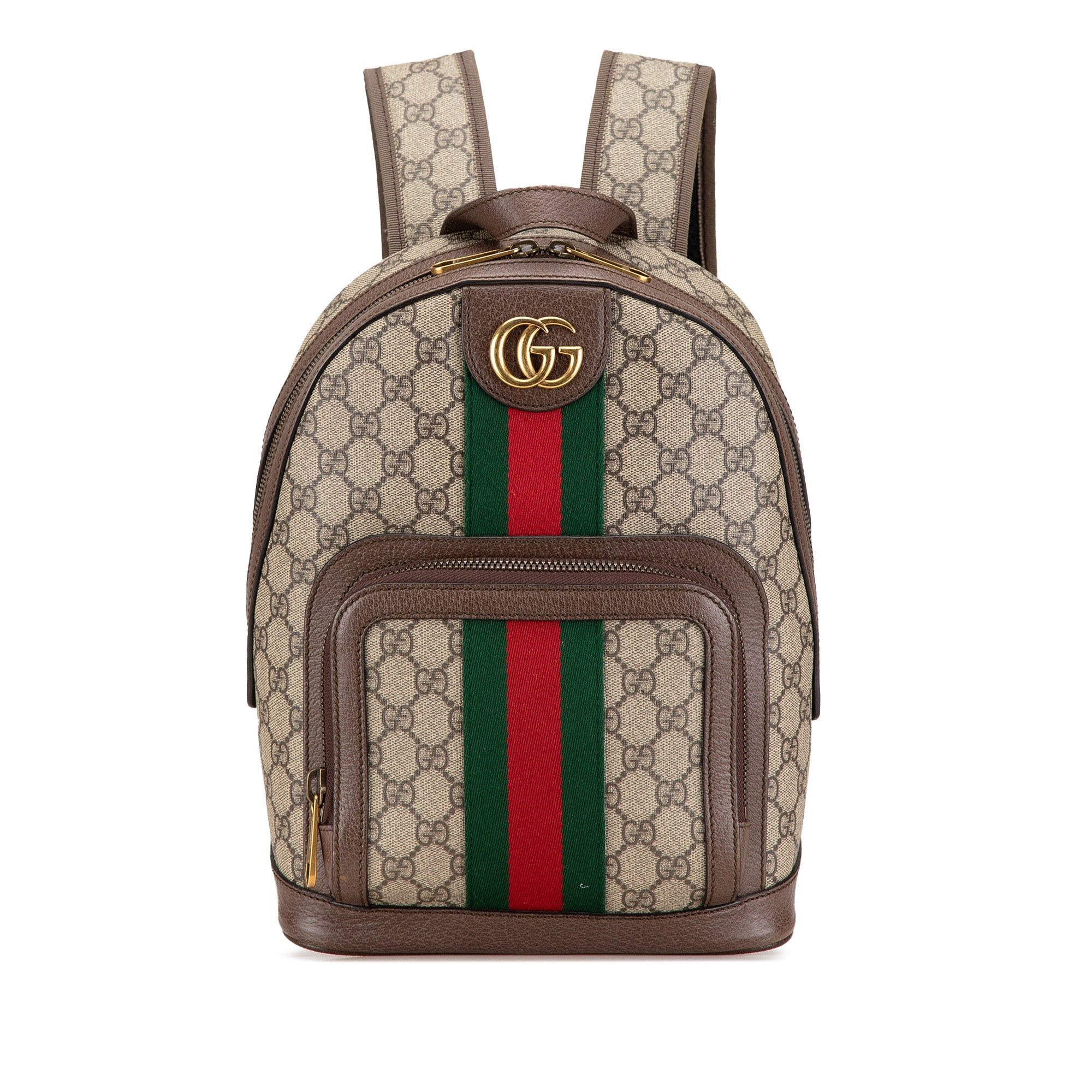 Gucci Gucci Small GG Supreme Ophidia Backpack Brown Size ONE SIZE - 1 Thumbnail