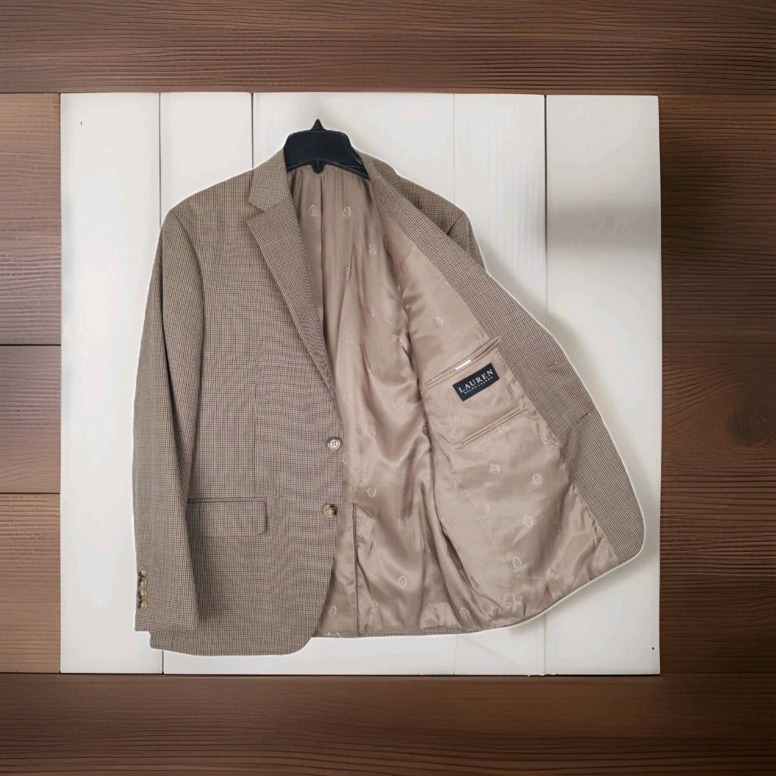 Lauren Ralph Lauren Ralph Lauren LRL Men Blazer Sport Coat Plaid Brown/blue 42R Size 42R - 2 Thumbnail