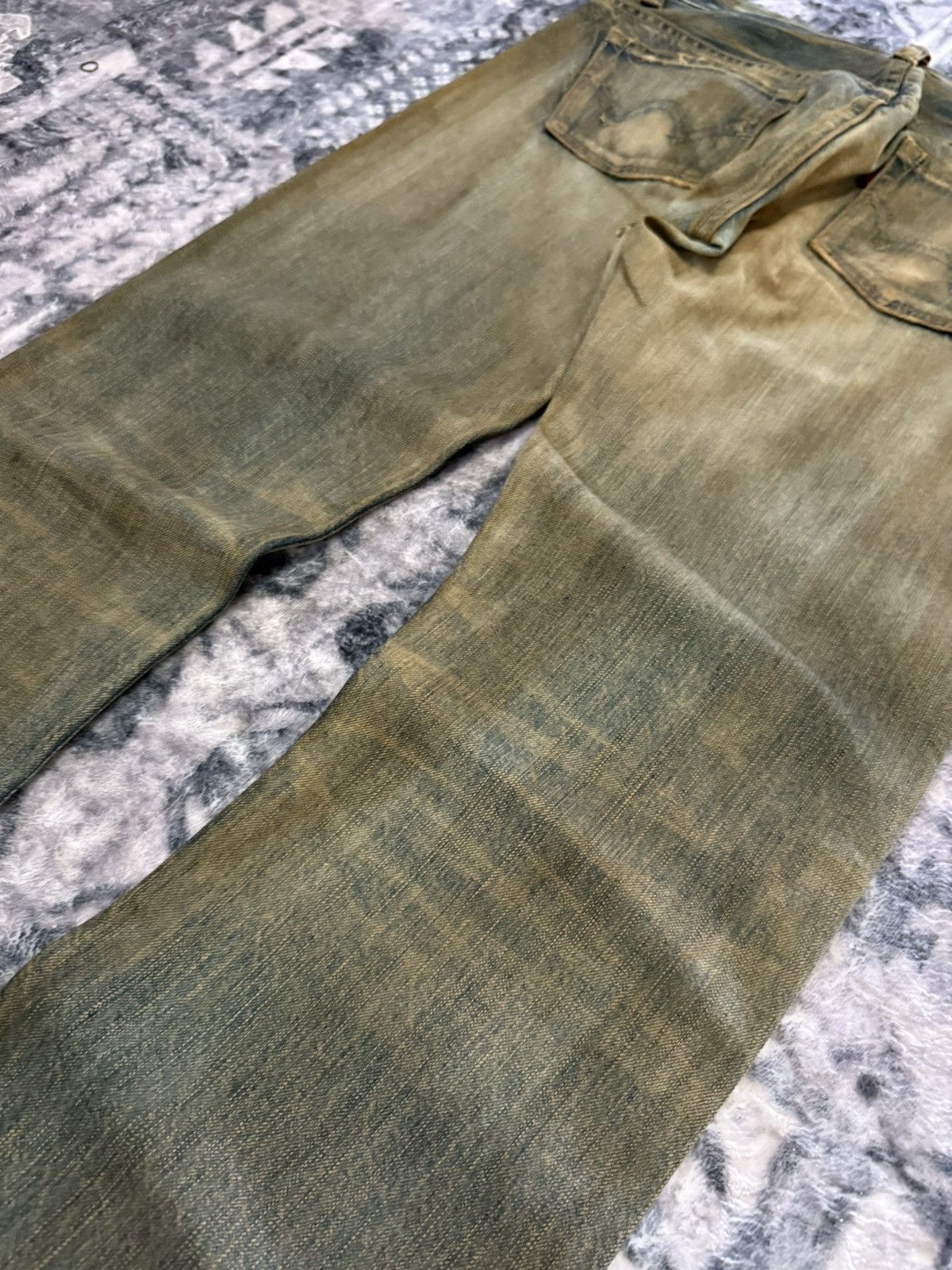 If Six Was Nine EDWIN 503 Earthy Mud Wash Patina Fade Distressed Jeans Size US 30 / EU 46 - 15 Thumbnail
