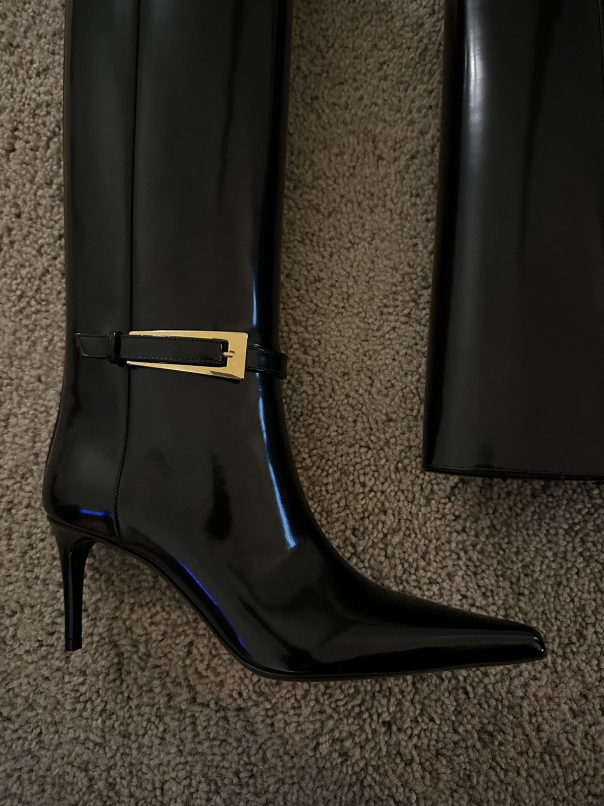 Yves Saint Laurent Saint Laurent Heel patent leather boots Size US 6.5 / IT 36.5 - 2 Thumbnail