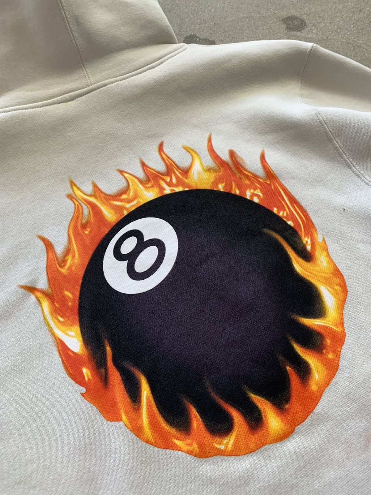 Stussy STUSSY BEIGE 8 BALL FLAMES HOODIE XL Size US XL / EU 56 / 4 - 10 Thumbnail