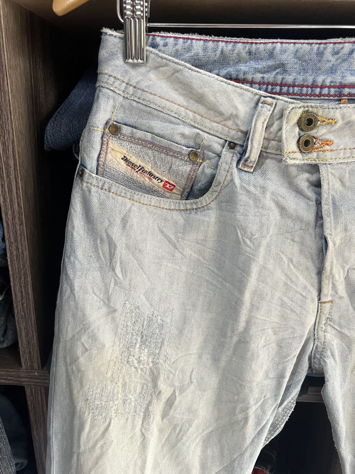 Diesel 🔥Vintage Diesel Industry Made in Italy Distressed Denim Size US 31 - 10 Thumbnail