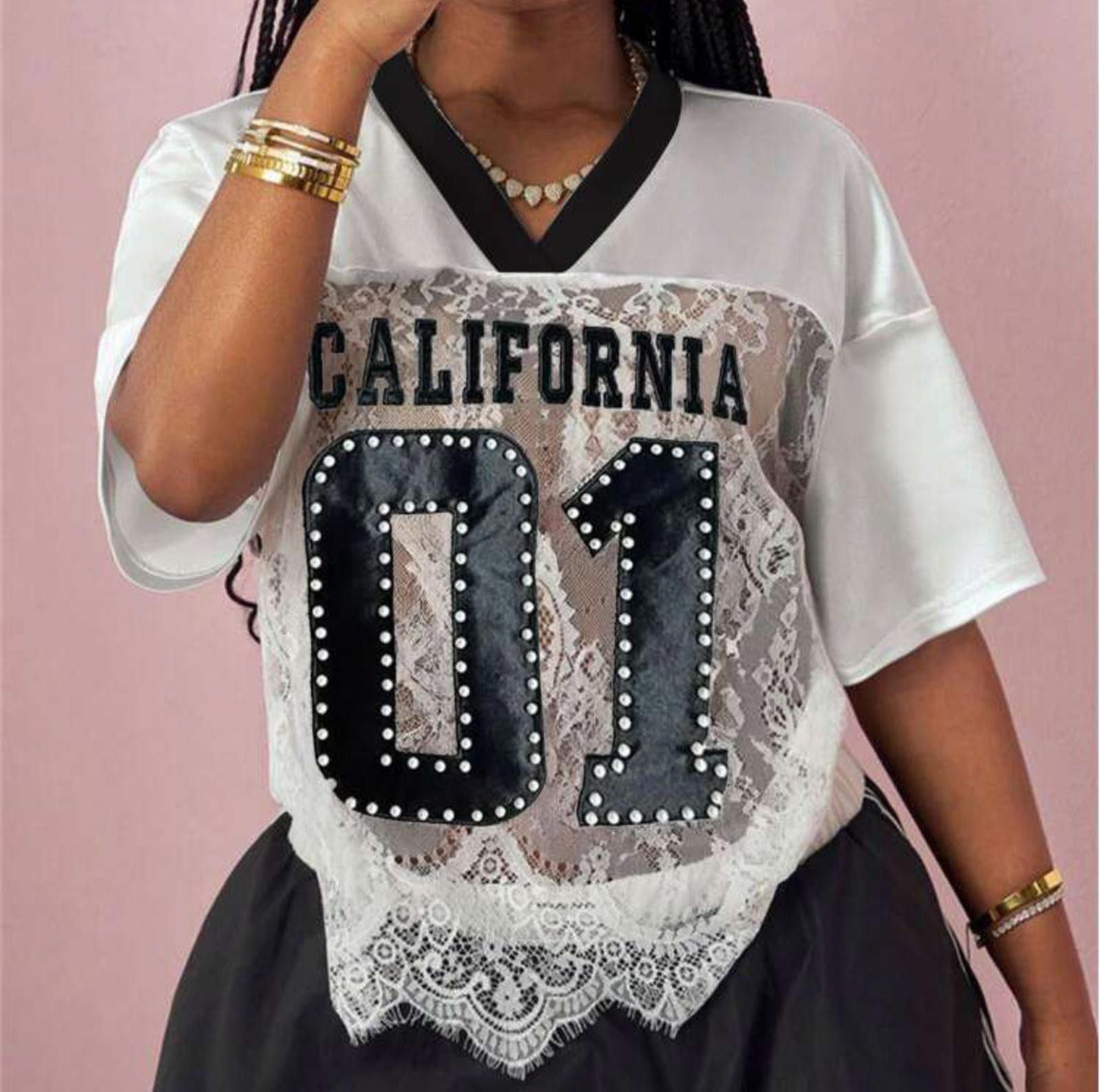 Other Authentic or California Edge Numbered Lace Sporty Jersey Top Size ONE SIZE - 10 Thumbnail